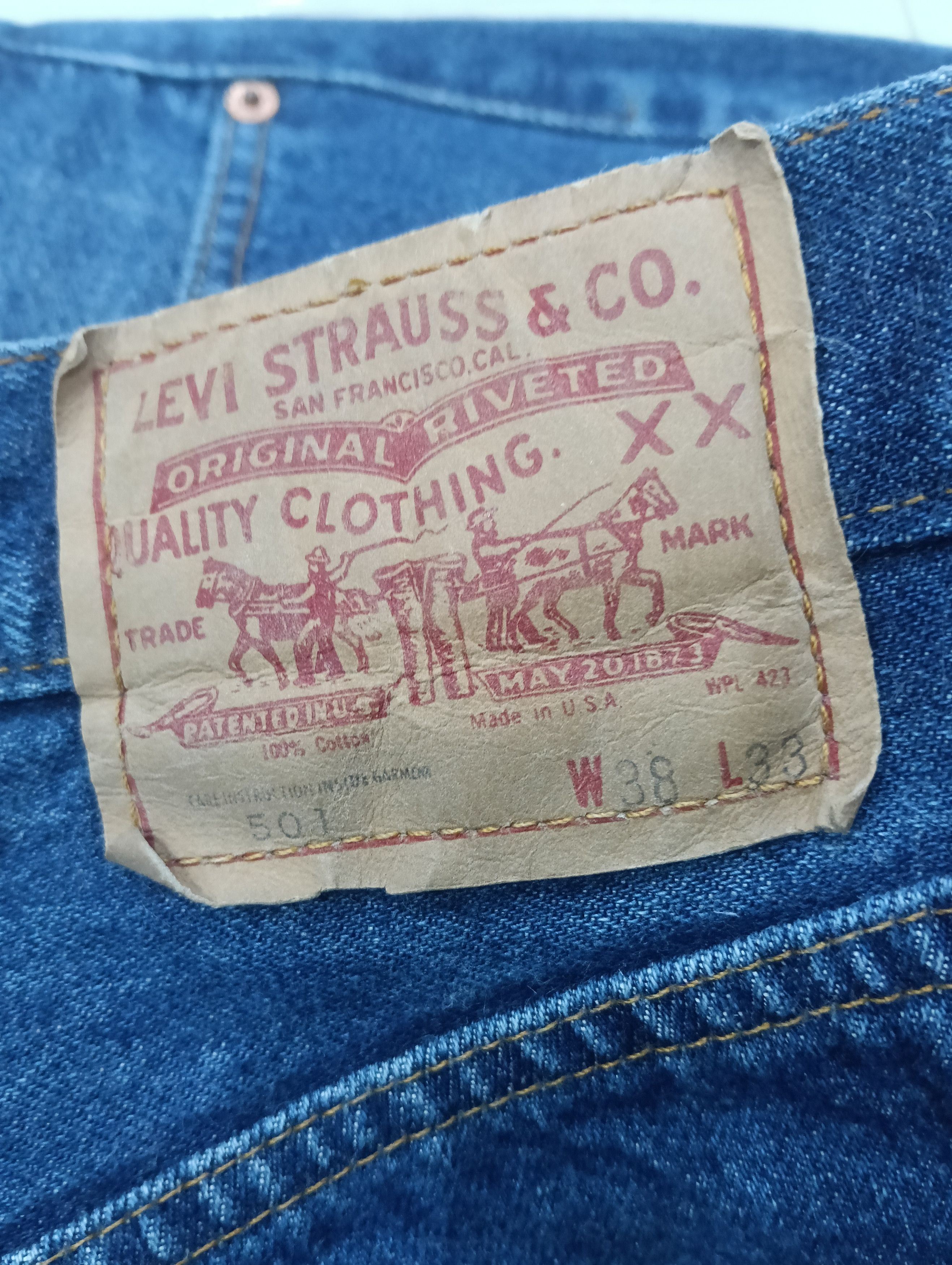 Levi's Vintage Clothing 80s Levis 501 Selvedge Size US 36 / EU 52 - 6 Thumbnail