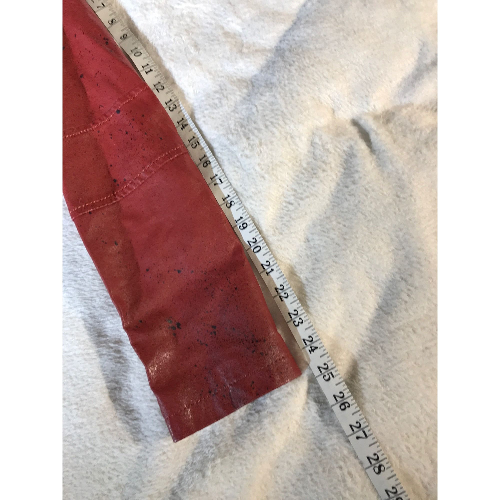Other In X Out Women's Moto Red Vegan Leather Ahnk Punk Jacket Size L / US 10 / IT 46 - 7 Thumbnail