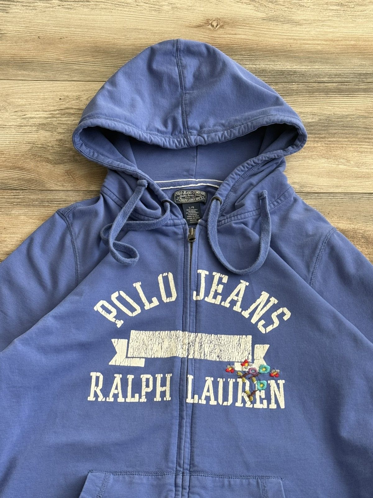 Polo Ralph Lauren Vintage Polo Jeans Ralph Lauren Blue Full zip up hoodie L Size L / US 10 / IT 46 - 2 Thumbnail