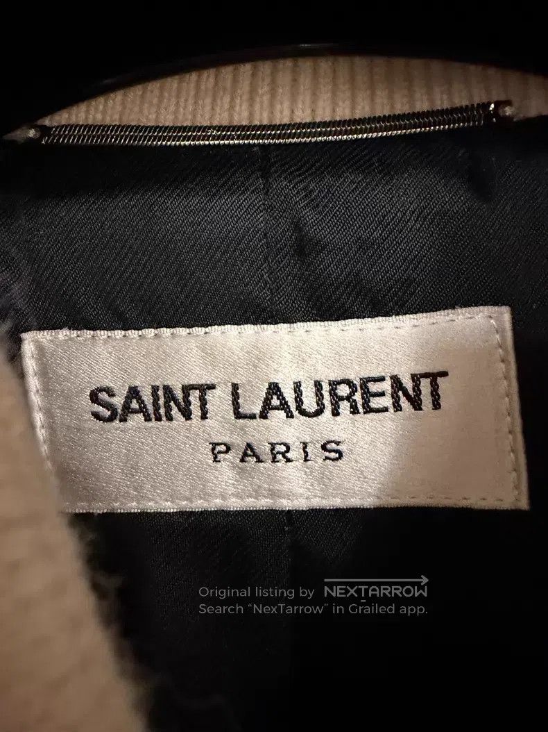 Saint Laurent Paris Saint Laurent Paris White Wool Mixed Baseball Jacket Size US L / EU 52-54 / 3 - 2 Thumbnail