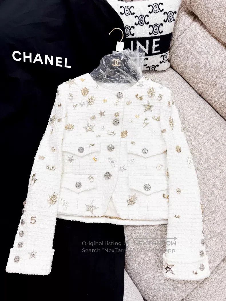 Chanel Chanel Multi-element badge tweed braided four-pocket long- Size XXS / US 00 / IT 34 - 3 Thumbnail