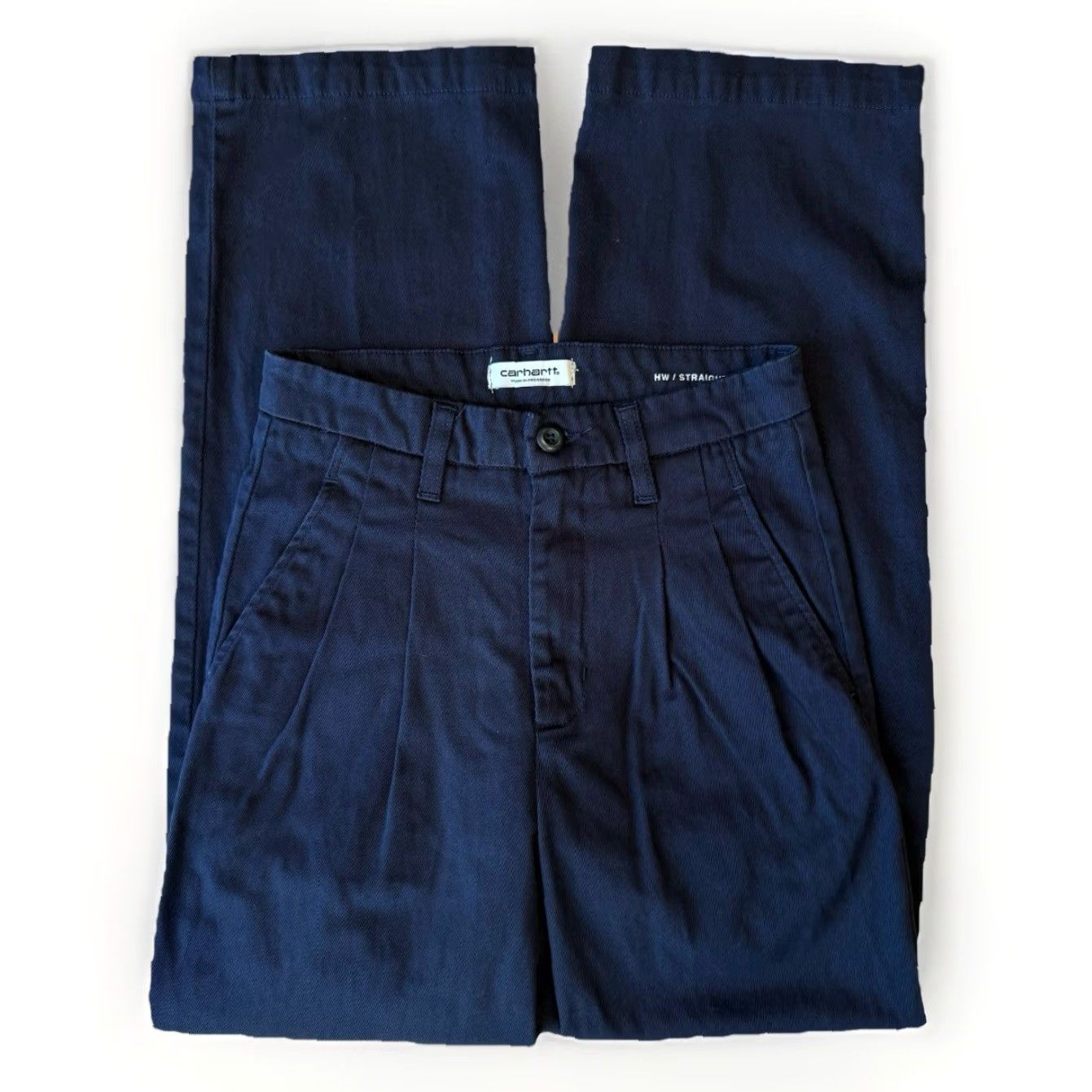 Carhartt Wip Carhartt WIP Cara Pants Women's 25 Blue High Waisted Pleated Straight Chino 90s Logo Vintage? (No) Size 42" / US 20 - 2 Thumbnail