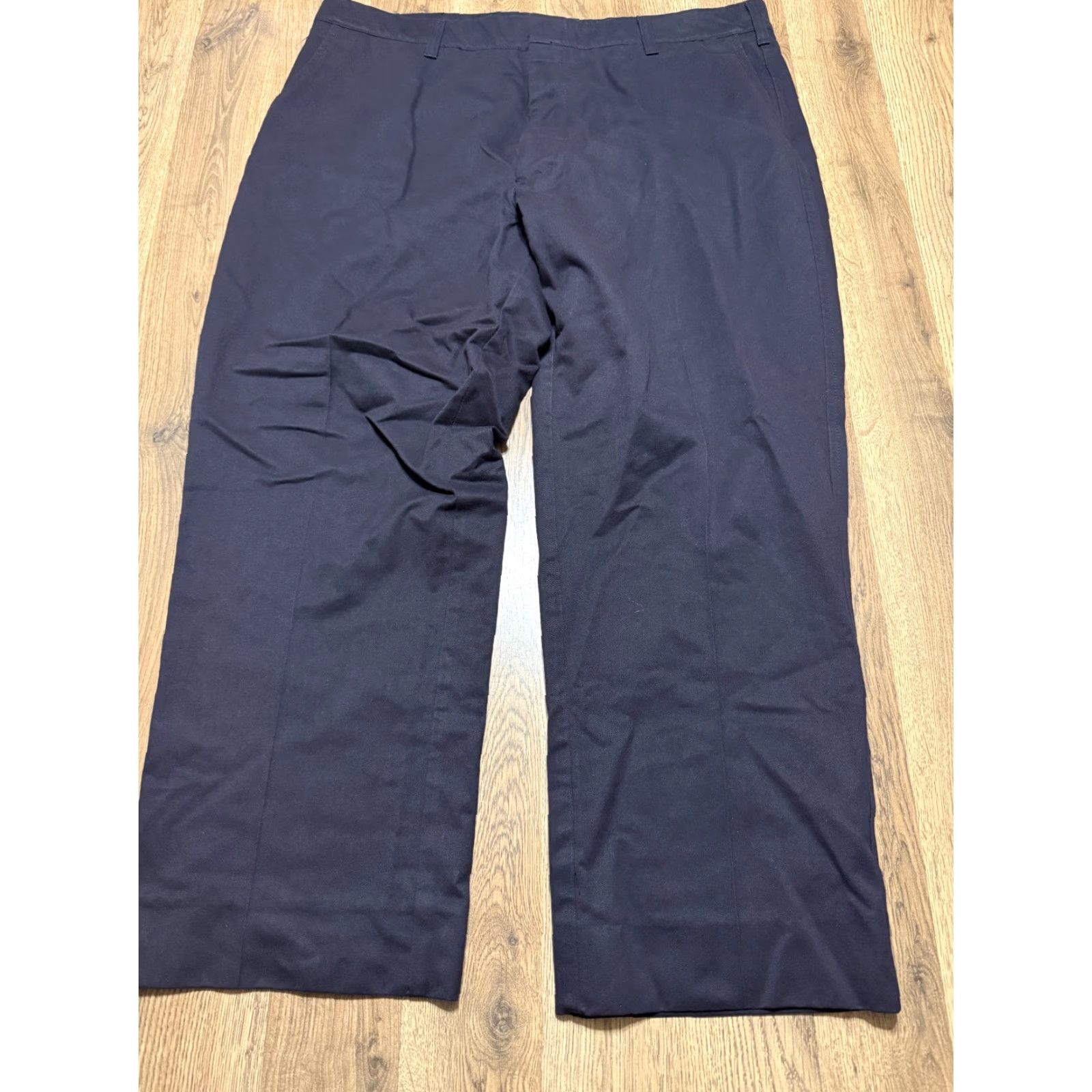 Vintage Topps Pants Mens 41x30 Black Straight Leg Flat Front 42" Length ChinO Casual Vintage: No 41x30 Regular inseam 30 in Size US 41 - 2 Thumbnail