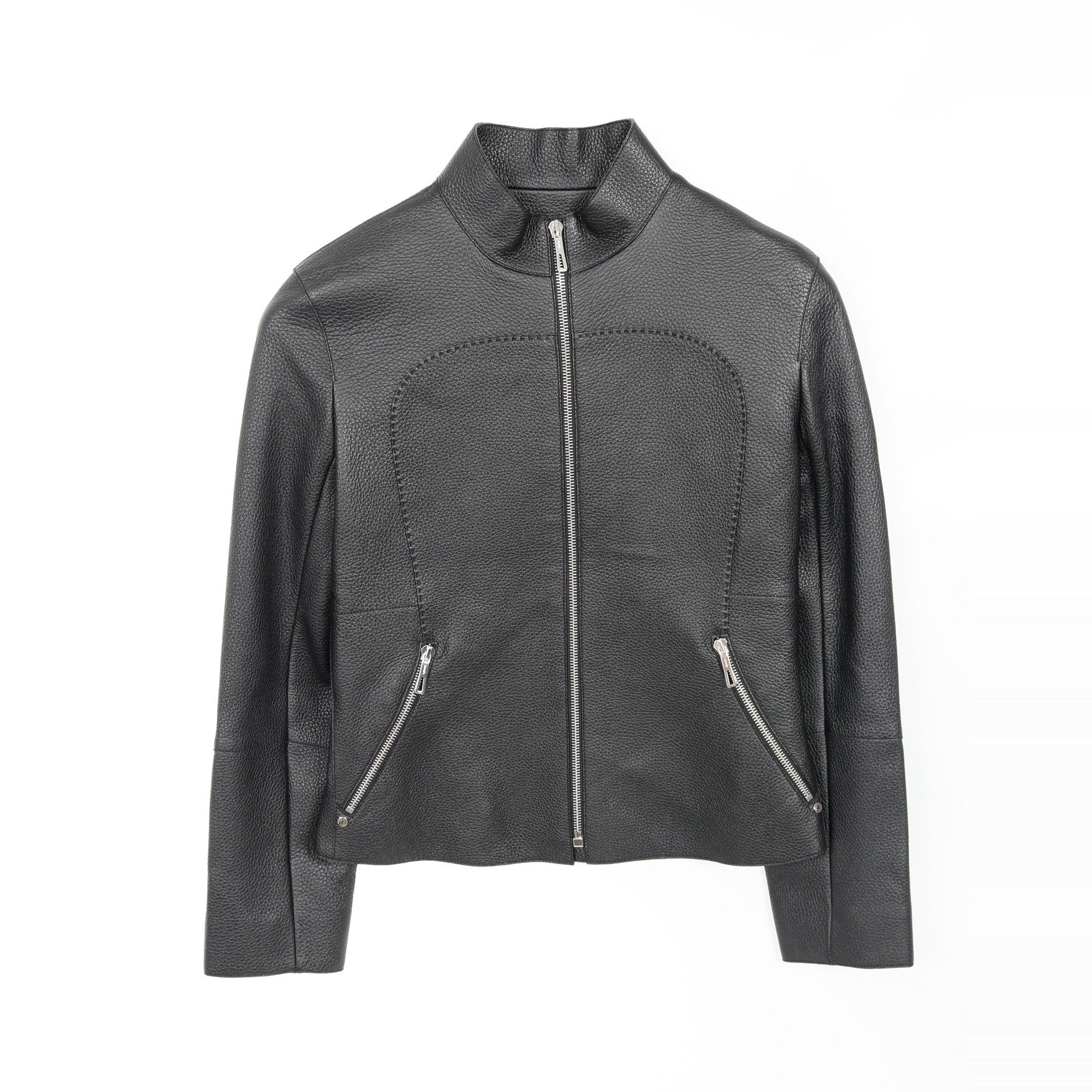 Hermes Hermes Leather Jacket Deerskin Black Size ONE SIZE - 1 Thumbnail