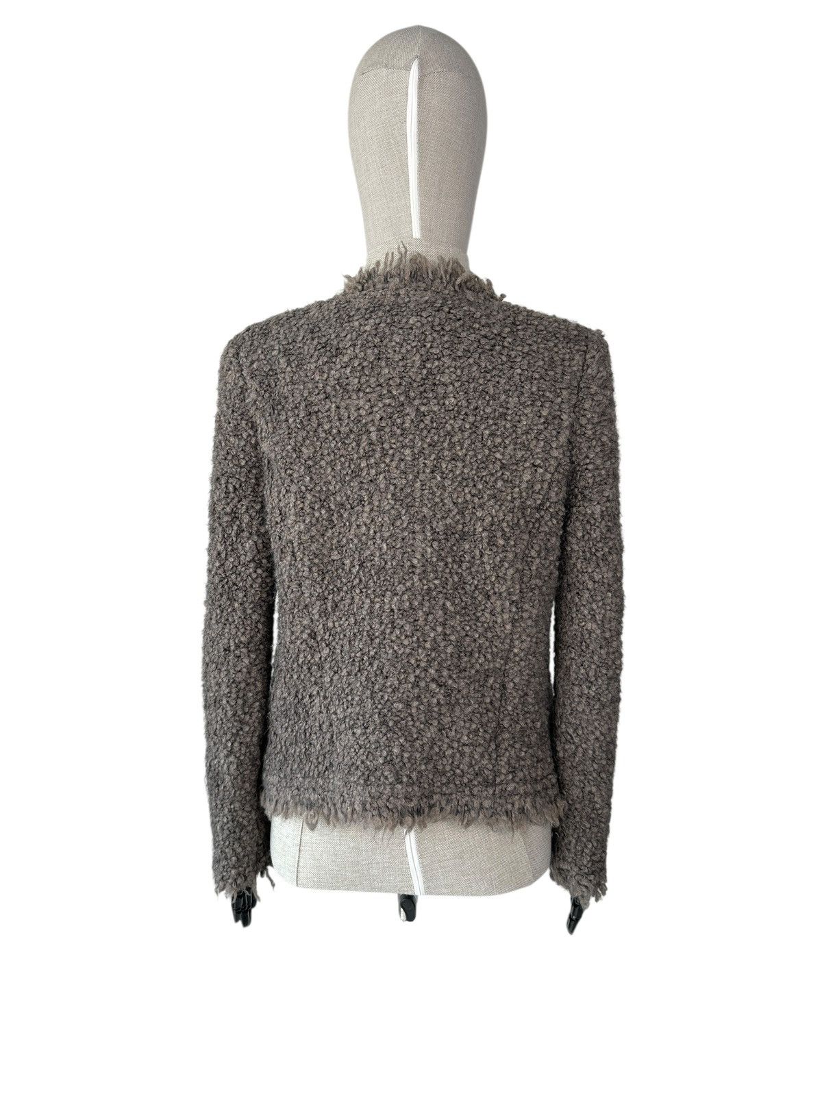 Iro IRO Coffey Jacket Mohair Fringe Trim Shaggy Open Front Boho Size S / US 4 / IT 40 - 3 Thumbnail