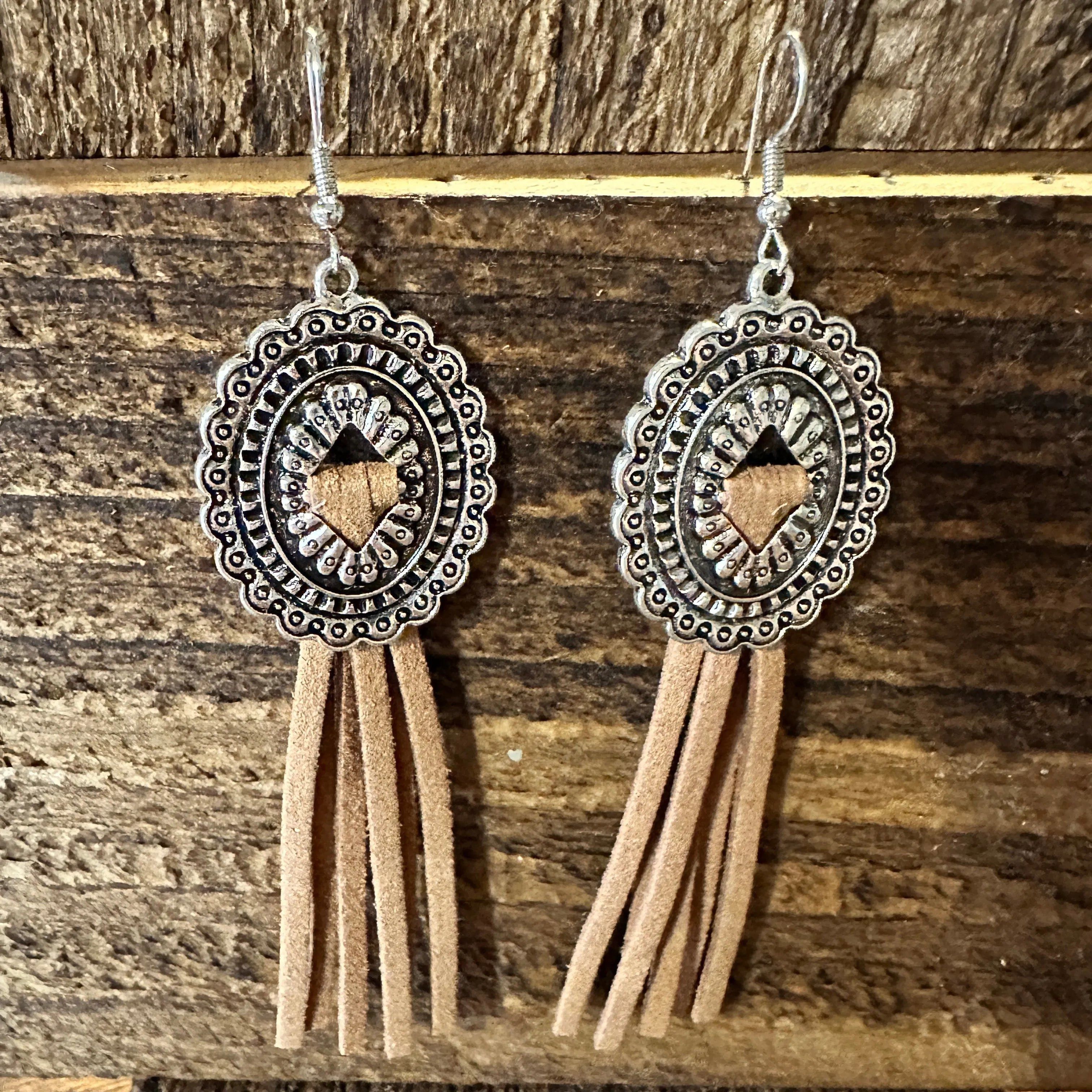 Other Boho Hippie Western Conch Tribal Silver Drop Wire Earrings, Size ONE SIZE - 2 Thumbnail