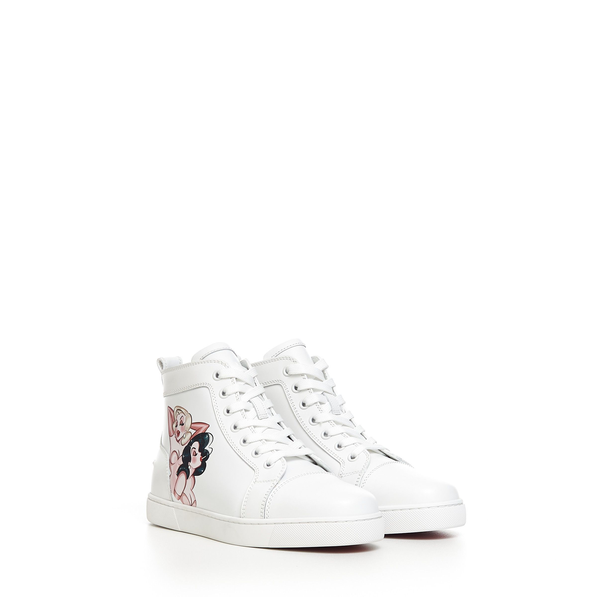 Christian Louboutin Hightop Sneakers Loupin With PinUp Print Size US 5 / IT 35 - 2 Thumbnail