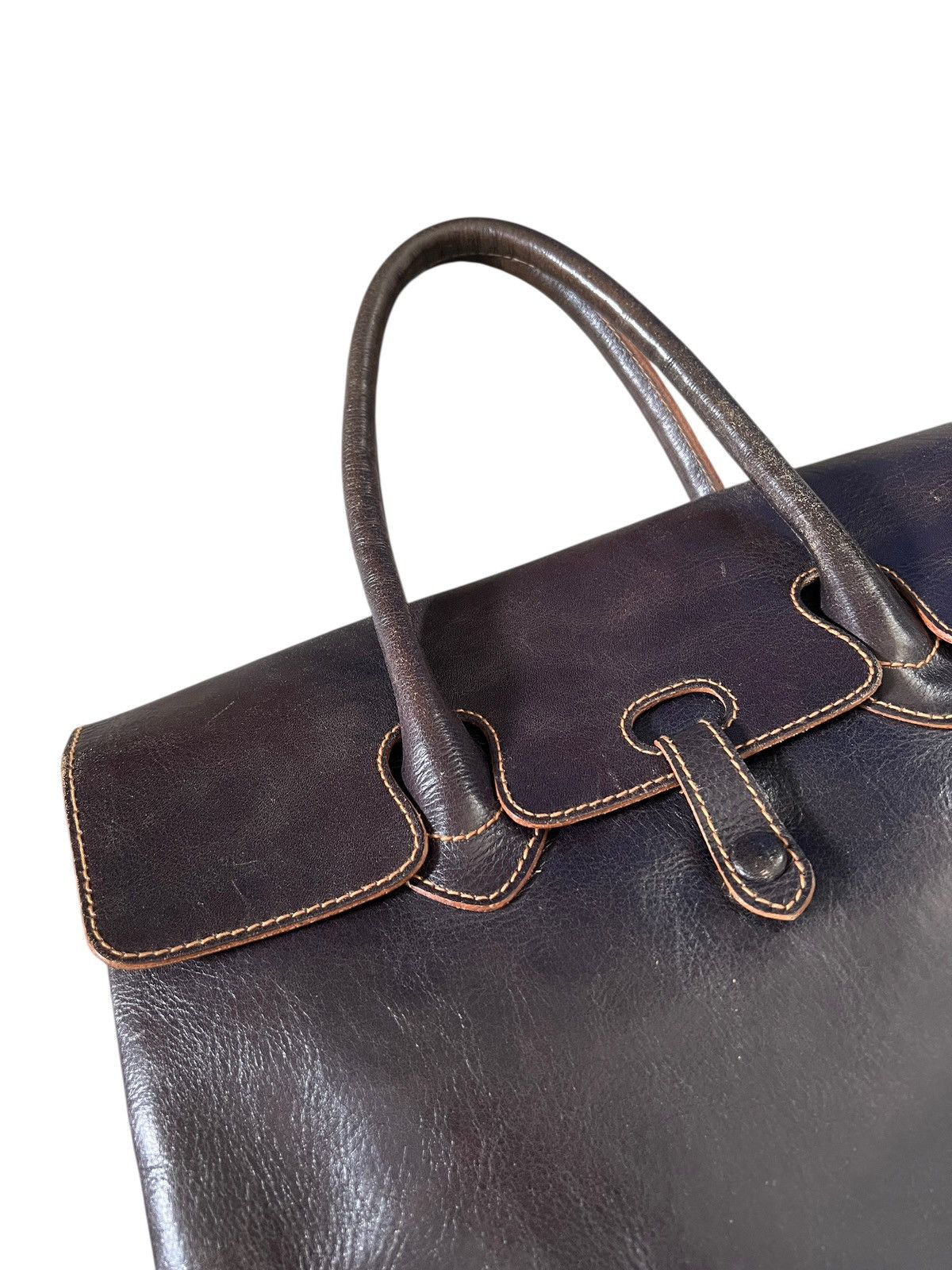 Genuine Leather Vintage Ginza Tanizawa 🇯🇵 Patina Leather Birkin Bag Hermes Size ONE SIZE - 10 Thumbnail