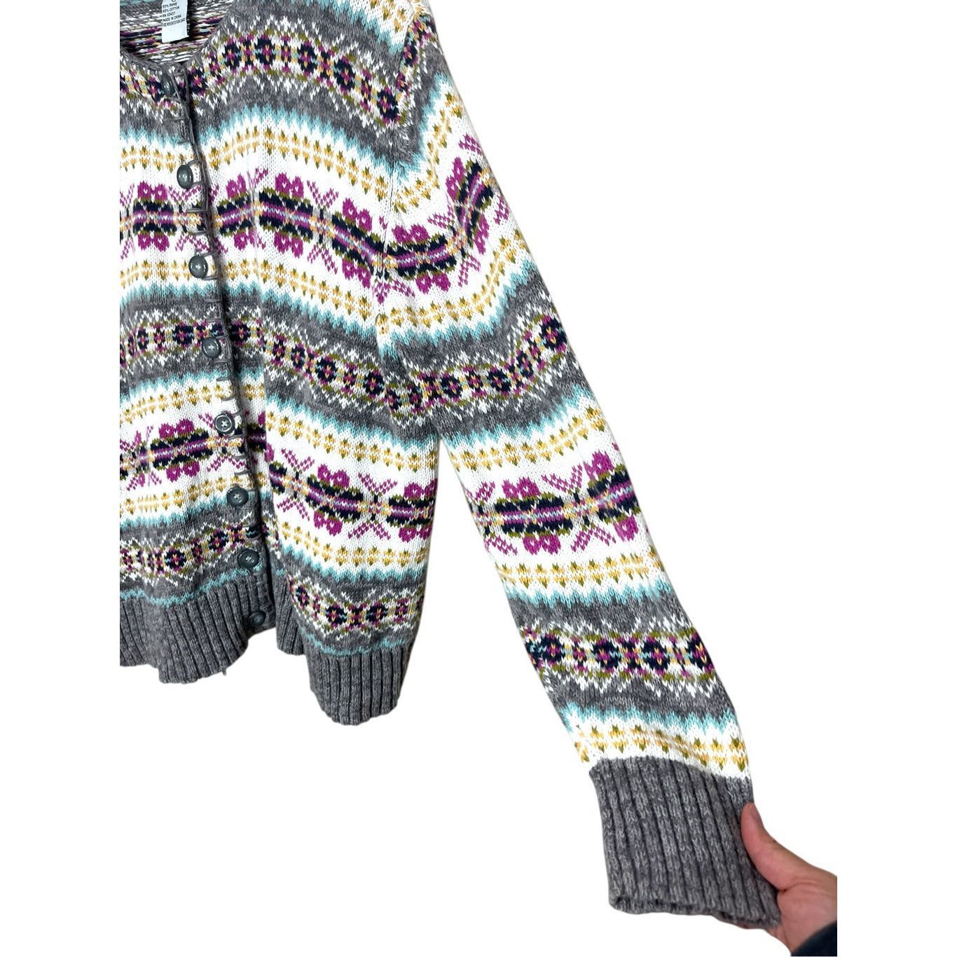 Other Vintage Heirloom Collectibles Fair Isles Button Front Cardigan Sweater Size L Size L / US 10 / IT 46 - 4 Thumbnail