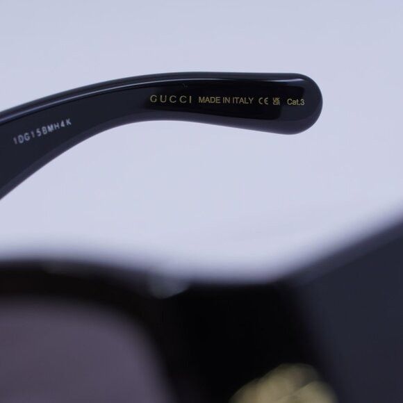 Gucci Gucci GG1402SA 001 Sunglasses Black Square Frame, Grey Size ONE SIZE - 7 Thumbnail
