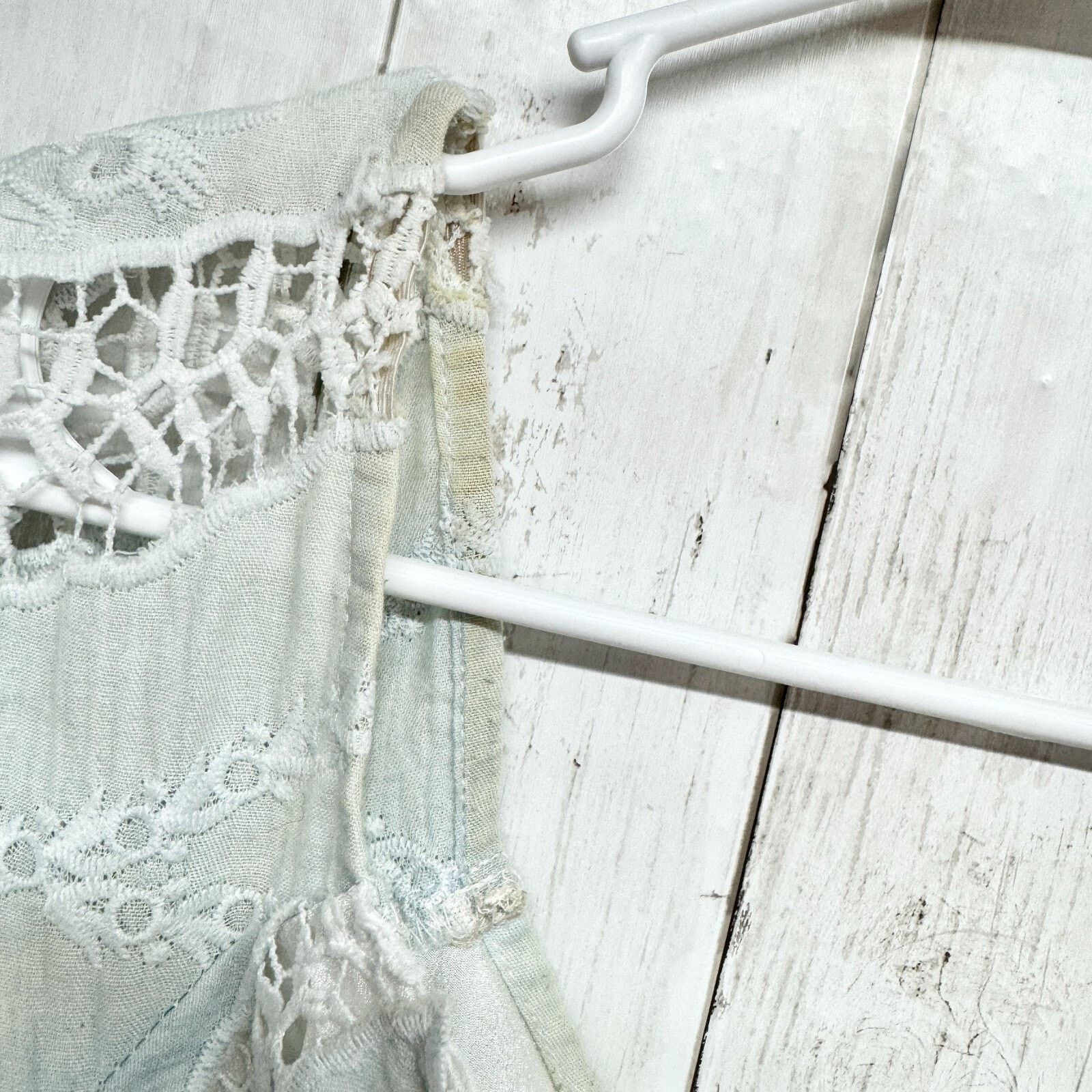 Other Vtg Lucy Paris Dress Small Blue White Lace Short Sleeve Mini Size S / US 4 / IT 40 - 2 Thumbnail