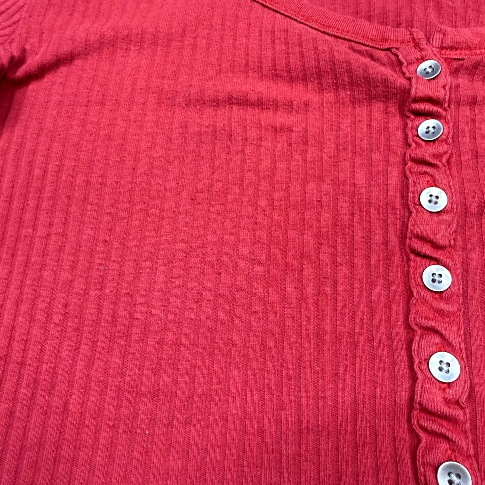 Abercrombie & Fitch VINTAGE Abercrombie & Fitch Women's Shirt S Red Long Sleeve Henley Size S / US 4 / IT 40 - 8 Thumbnail