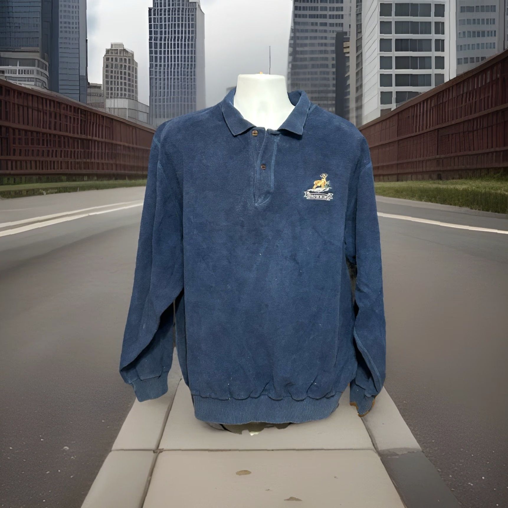 Vintage VINTAGE Browning Long Sleeve Polo Shirt Men 2XL Navy Blue Deer Hunting Buttons Shirt Regular Fit Casual, Travel, Activewear Mens Size US XXL / EU 58 / 5 - 4 Thumbnail