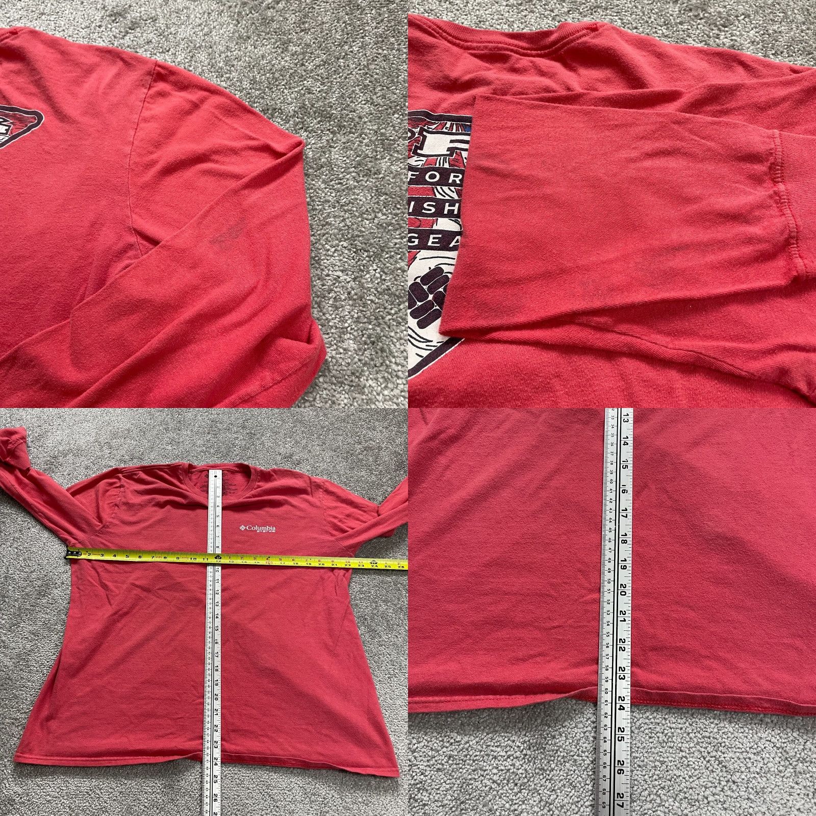 Vintage Columbia PFG Shirt Mens Large Red Crew Neck Long Sleeve Outdoor Fishing Top Breathable Cotton Knit Logo Size US L / EU 52-54 / 3 - 8 Thumbnail