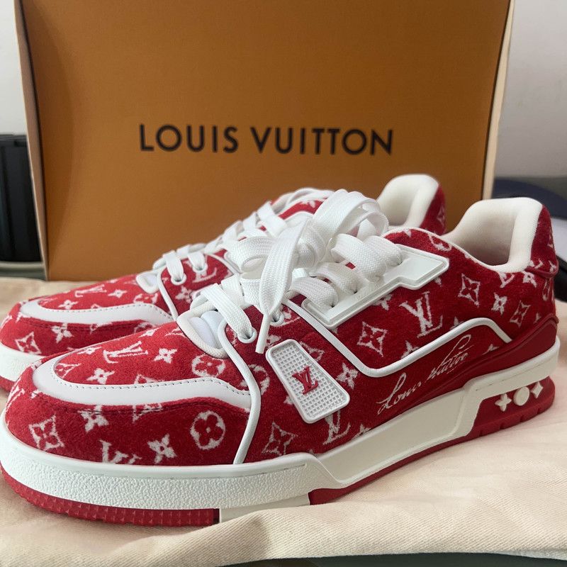 Louis Vuitton Louis Vuitton Red White Trainer Sneakers 0079 Size US 8.5 / EU 41-42 - 1 Thumbnail