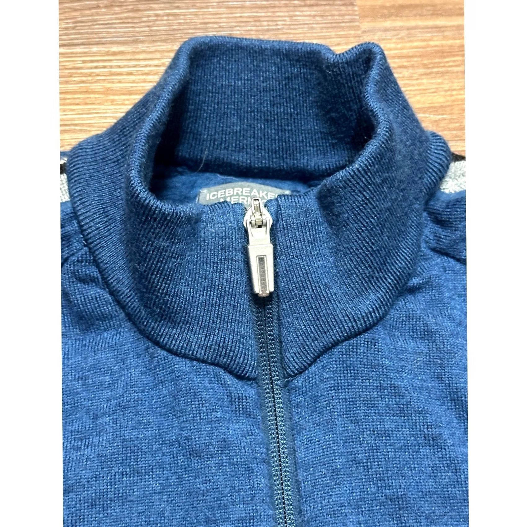 Icebreaker Icebreaker Coronet Wool 1/4 Zip Performance Pullover Mens Sz Large Blue Size US L / EU 52-54 / 3 - 4 Thumbnail