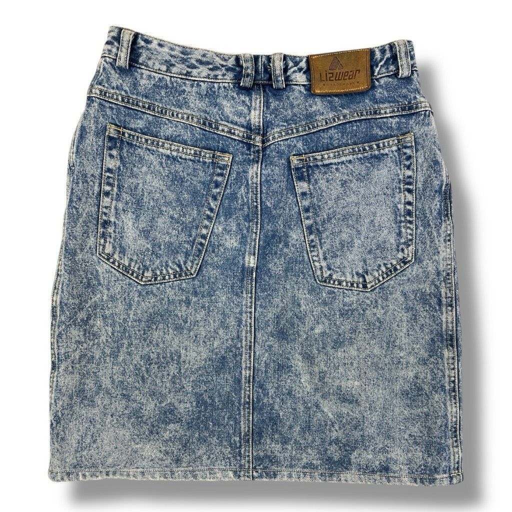 Liz Claiborne Vintage Liz Wear Acid Wash Denim Skirt Size 10 Size 32" / US 10 / IT 46 - 4 Thumbnail