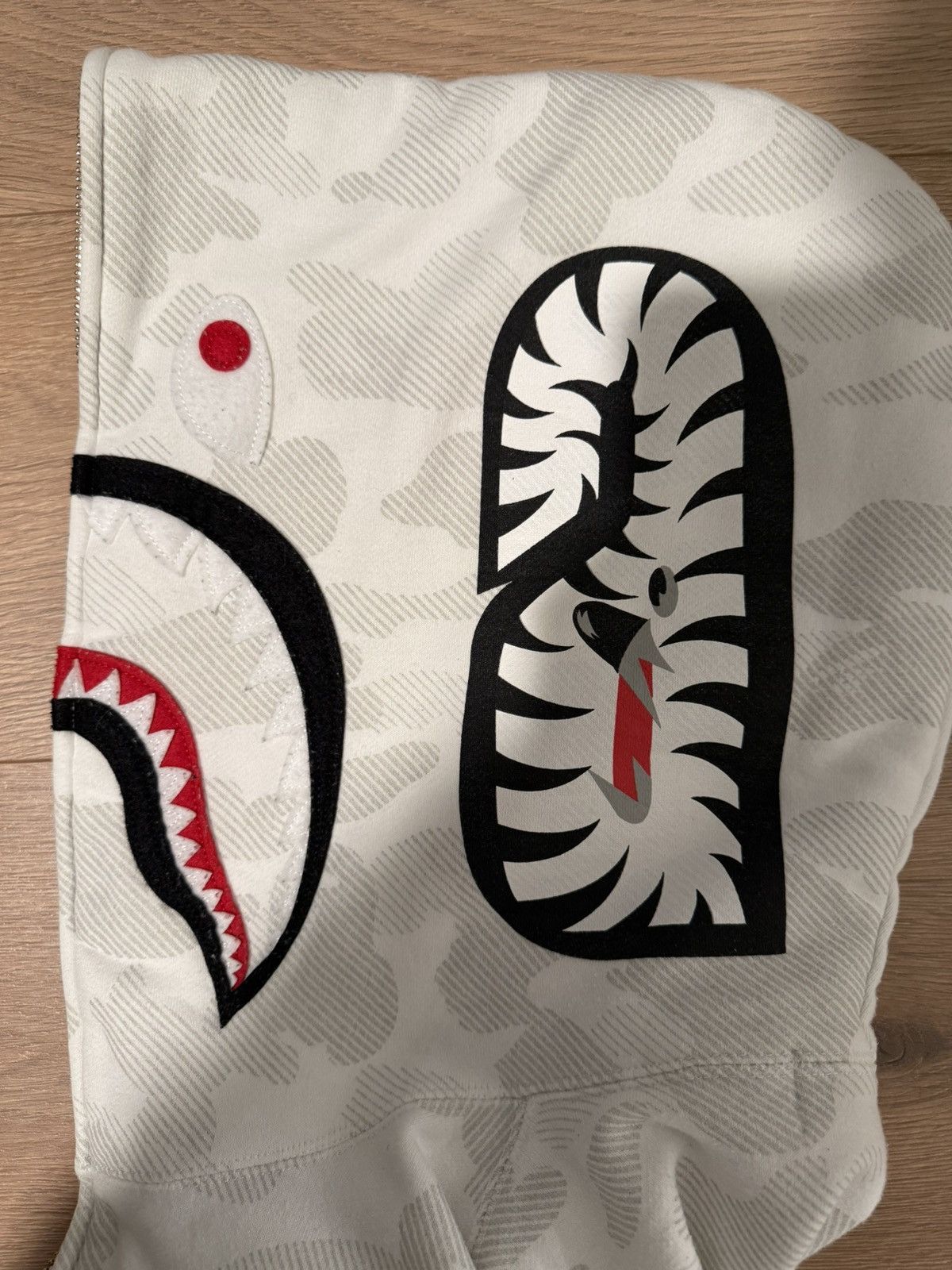 Bape Bape White Camo reflective Shark Zip-Up hoodie Size US L / EU 52-54 / 3 - 8 Thumbnail
