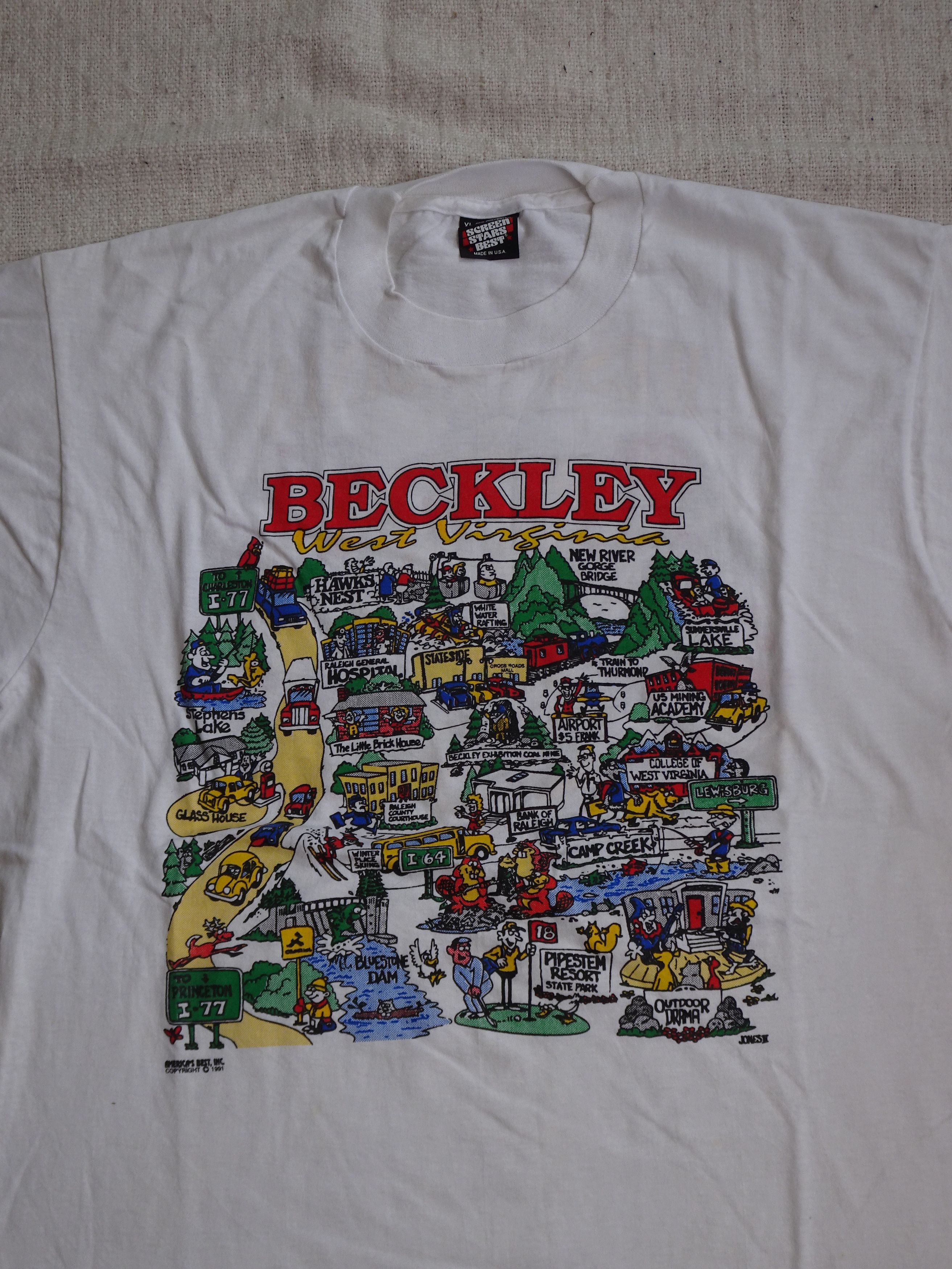 Other Vtg 90s Single Stitch Beckley WV Graphic Tee Size US XL / EU 56 / 4 - 2 Thumbnail