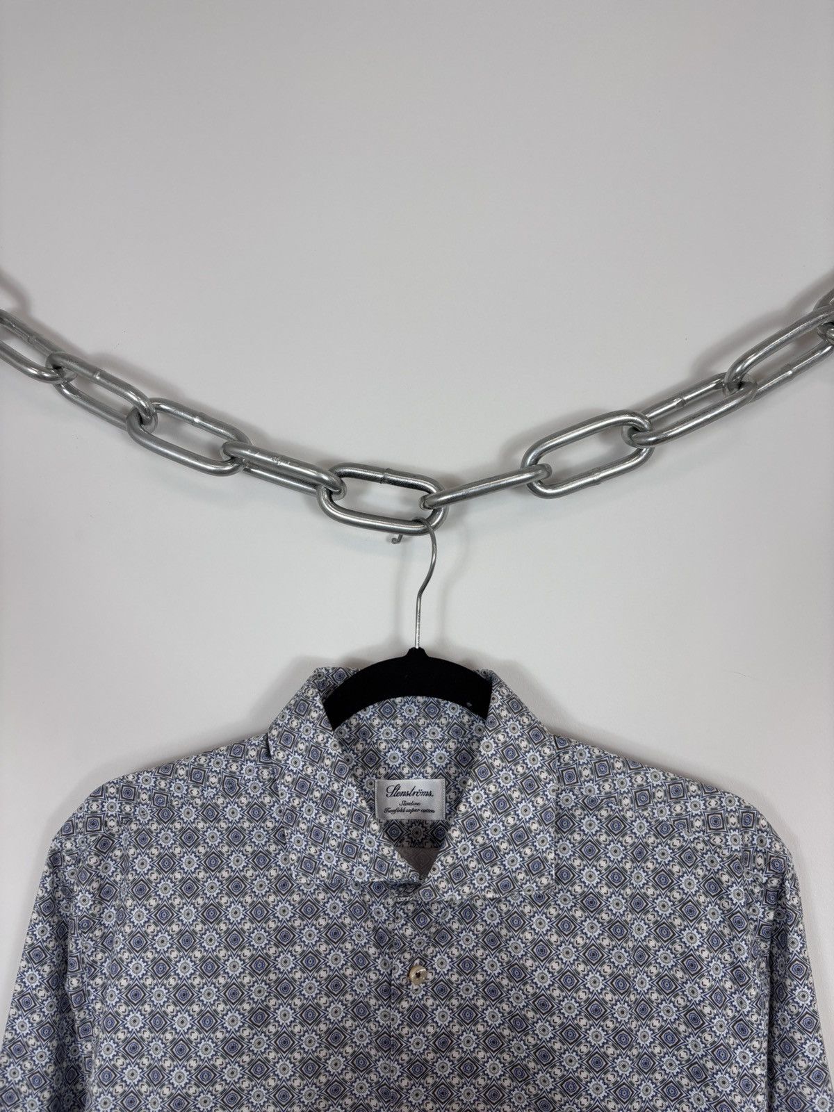 Strenstroms Stenstroms Men’s Slimline Twofold Cotton Button Up Shirt Size US M / EU 48-50 / 2 - 3 Thumbnail