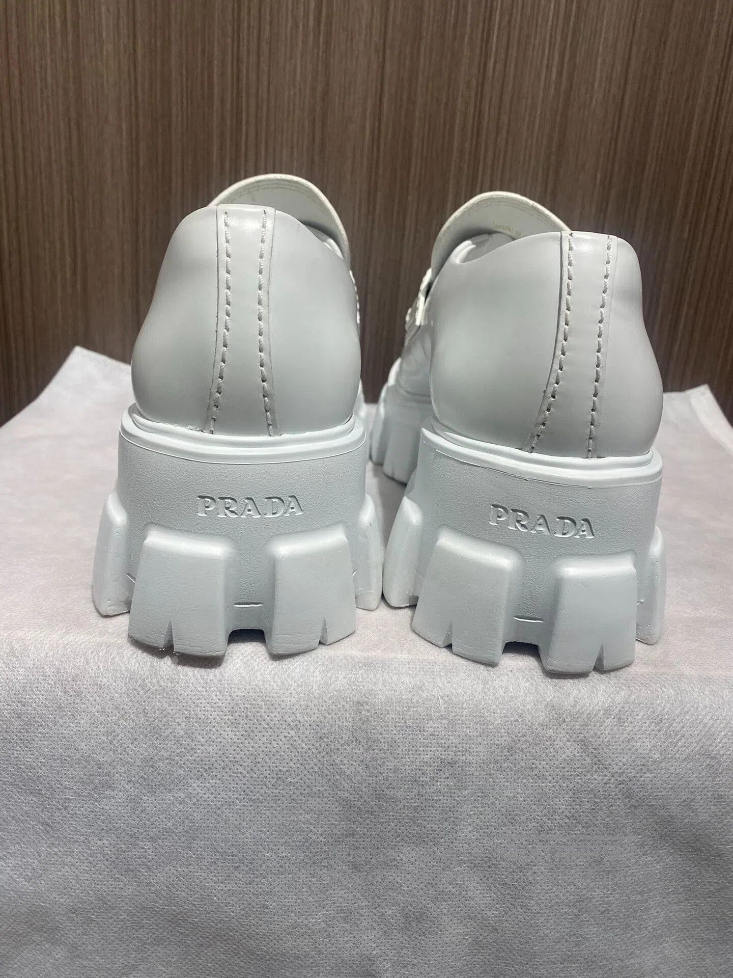 Prada Prada White Platform Loafers. Size US 7 / IT 37 - 2 Thumbnail