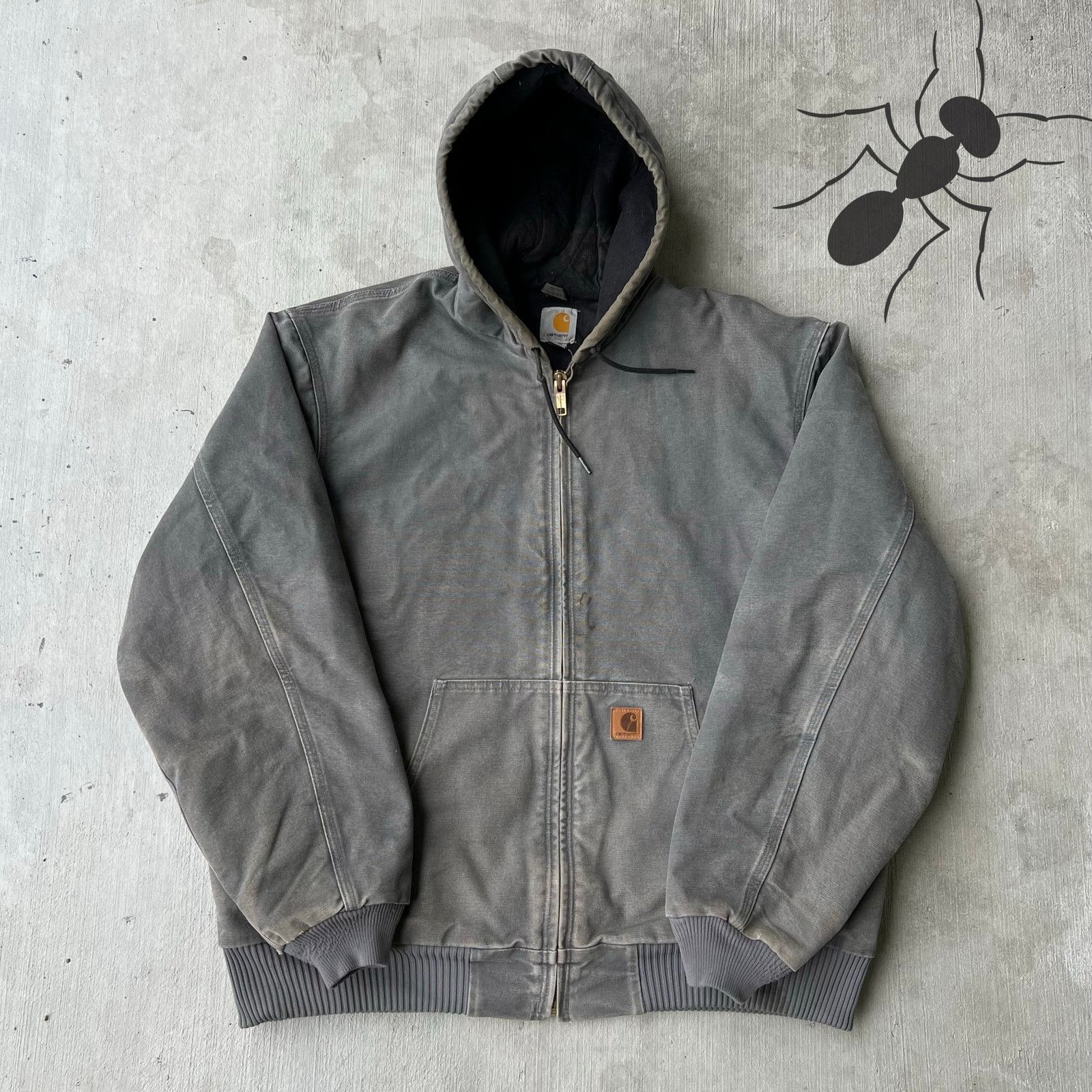 Carhartt × Vintage Carhartt J130 GVL gray hooded work wear jacket Size US XL / EU 56 / 4 - 1 Thumbnail