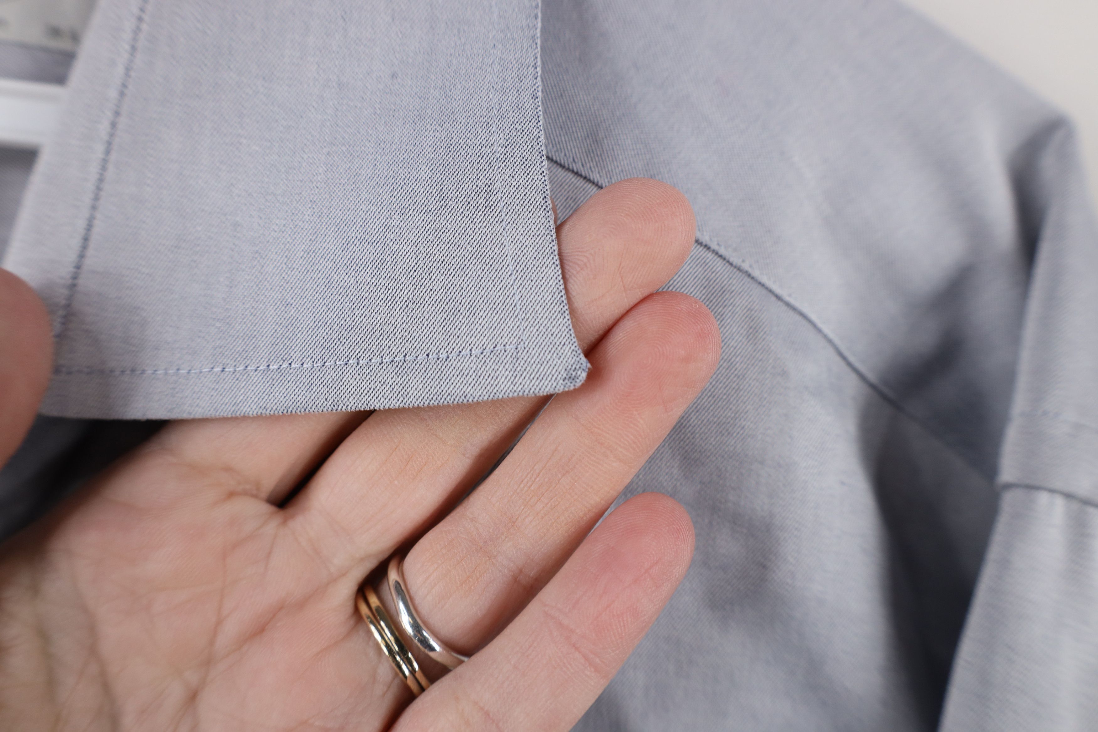 Eton × Vintage Eton Contemporary Chambray Collared Button Dress Shirt Gray Size US XL / EU 56 / 4 - 5 Thumbnail