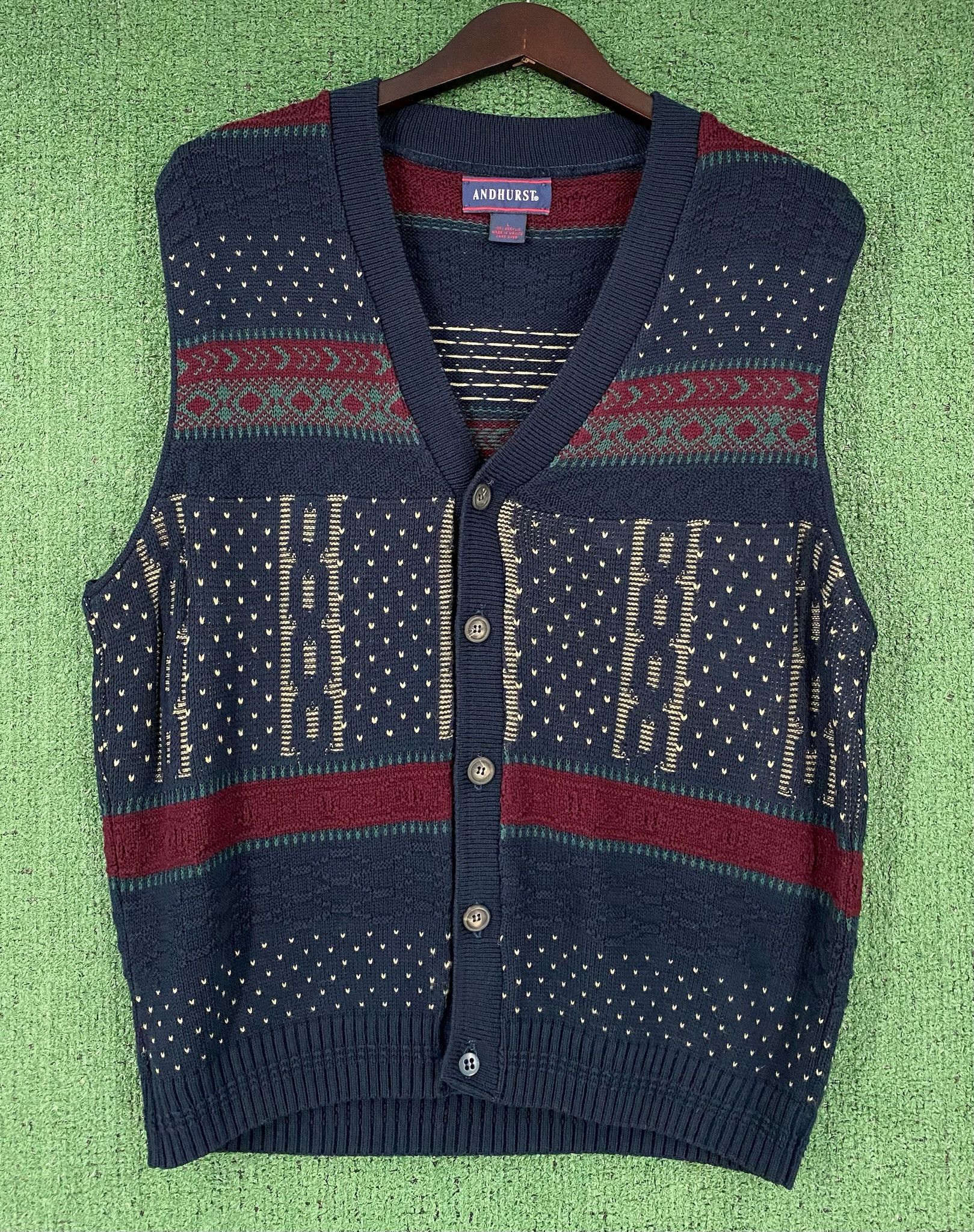 Other 90’s Andhurst Patterned Button Down Sweater Vest Large Size US L / EU 52-54 / 3 - 1 Thumbnail