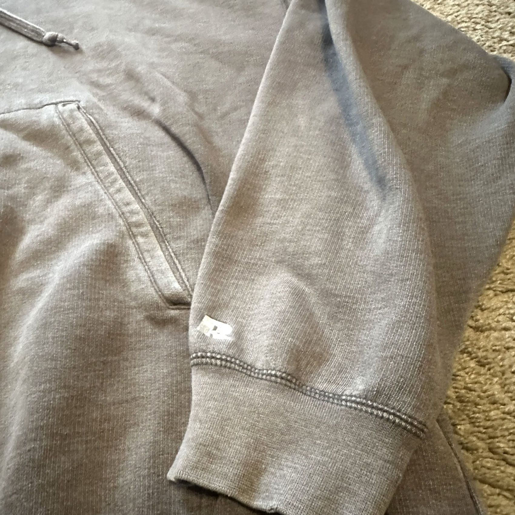 Russell Athletic VINTAGE Russell Athletic Hoodie Mens XL Crewneck Blue Cotton Blend Fleece Pullover 90s USA Size US XL / EU 56 / 4 - 2 Thumbnail