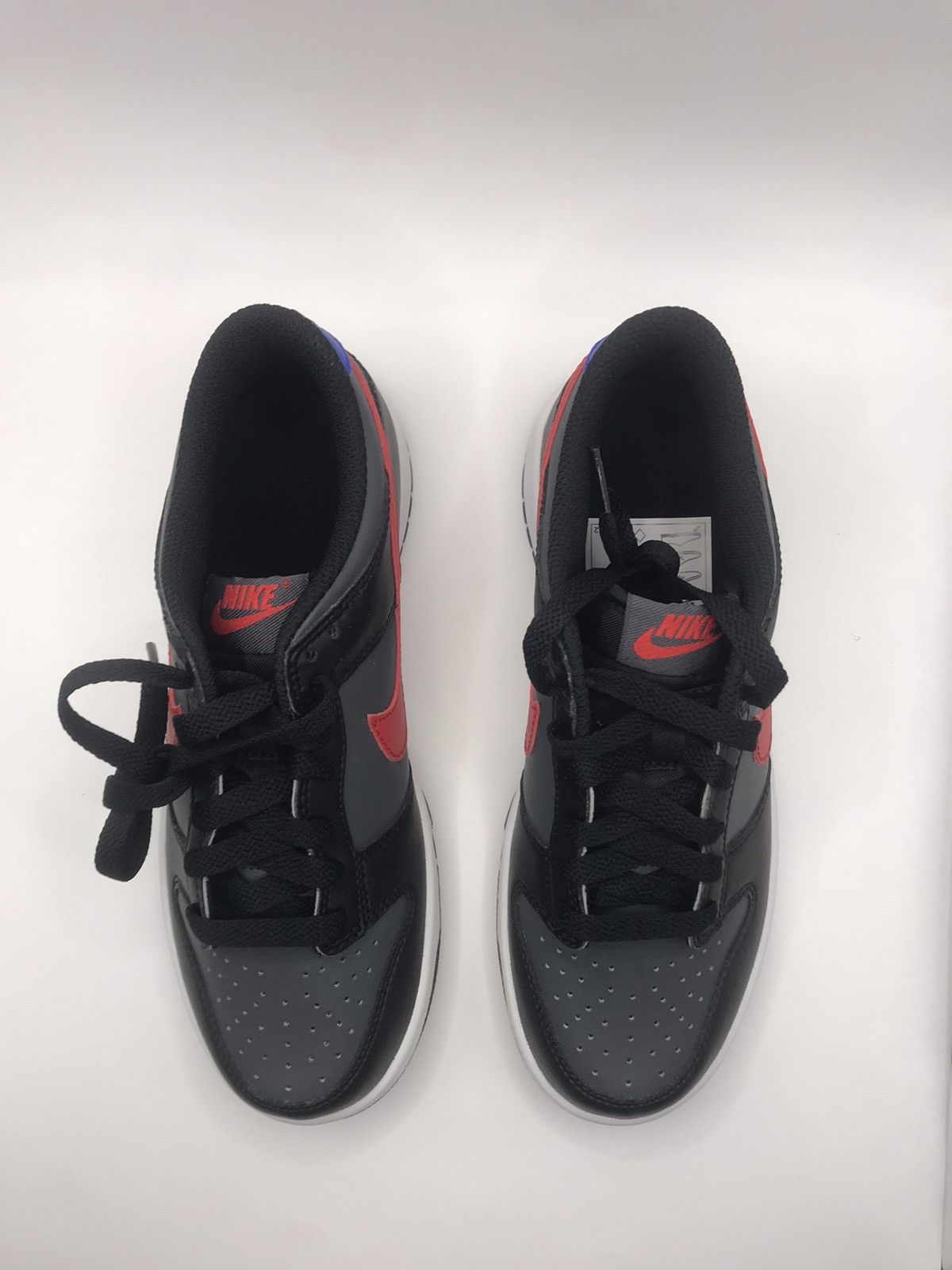 Nike Nike Dunk Low “Black/Grey & Red Swoosh” Size US 7.5 / IT 37.5 - 4 Thumbnail