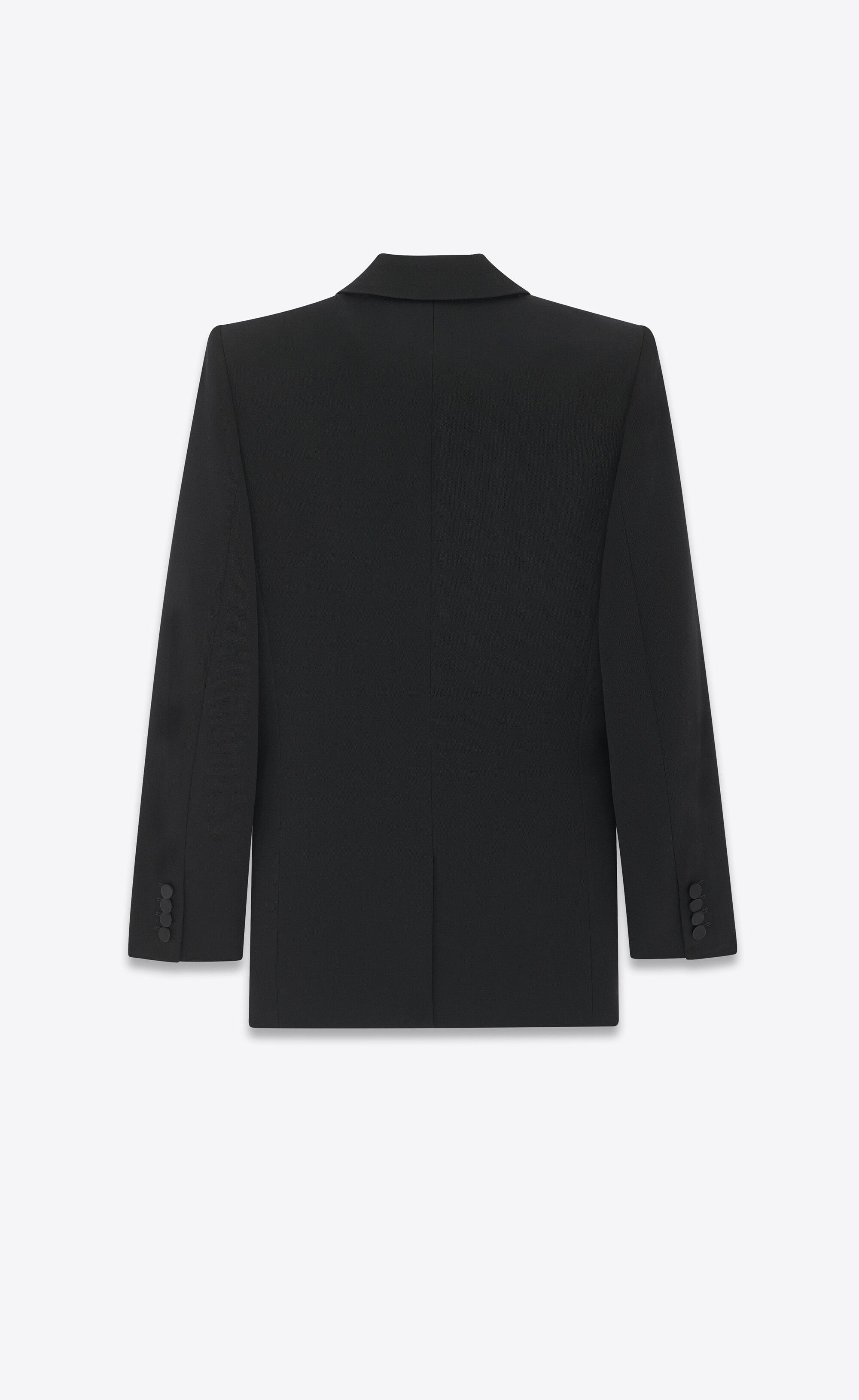 Saint Laurent Paris o1s1wg111224 Single-Breasted Tuxedo Jacket Grain De Poudre Size US S / EU 44-46 / 1 - 3 Thumbnail