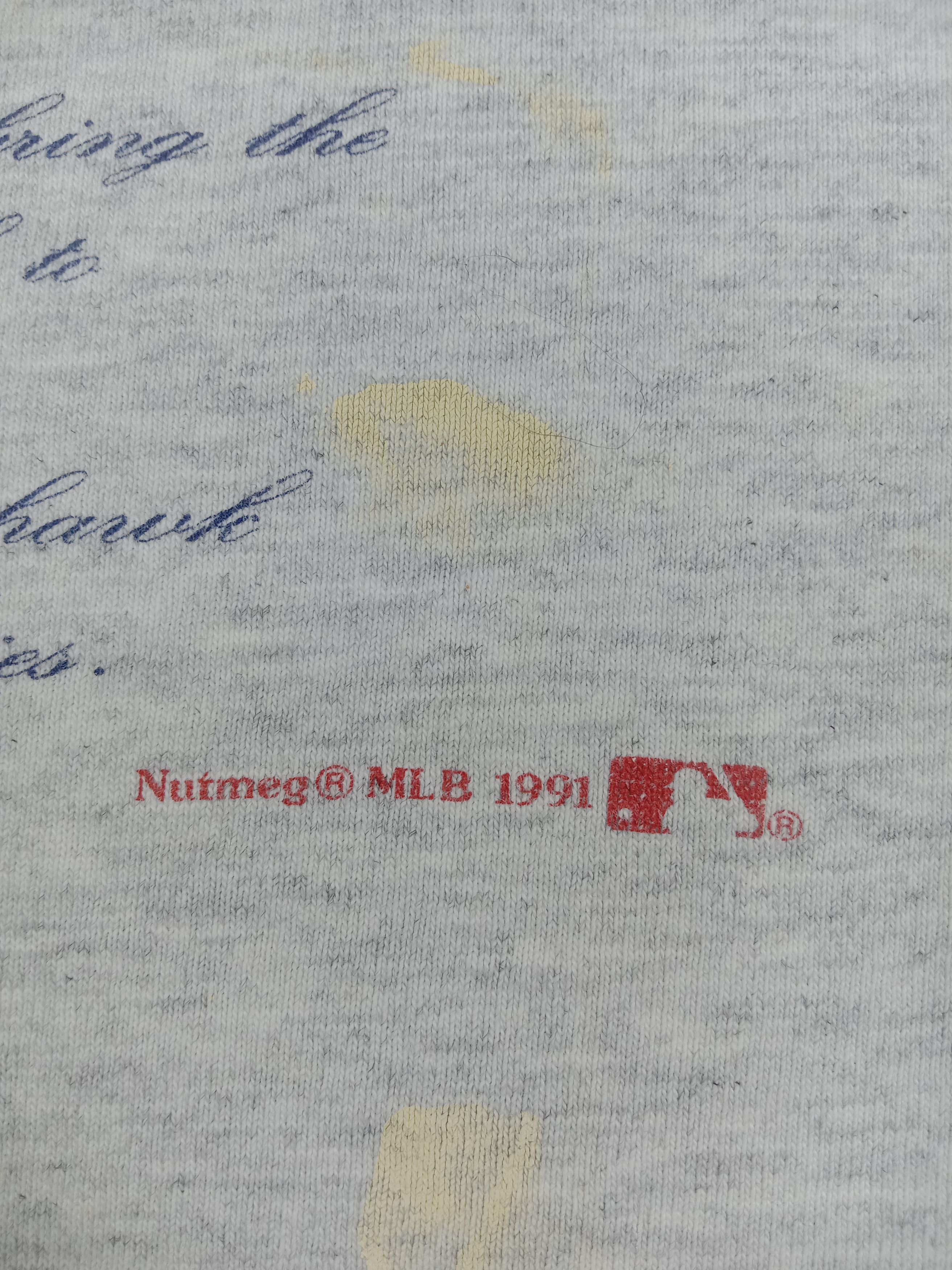 MLB Vintage Nutmeg 1991 World Series Atlanta Braves T Shirt Size US XL / EU 56 / 4 - 5 Thumbnail