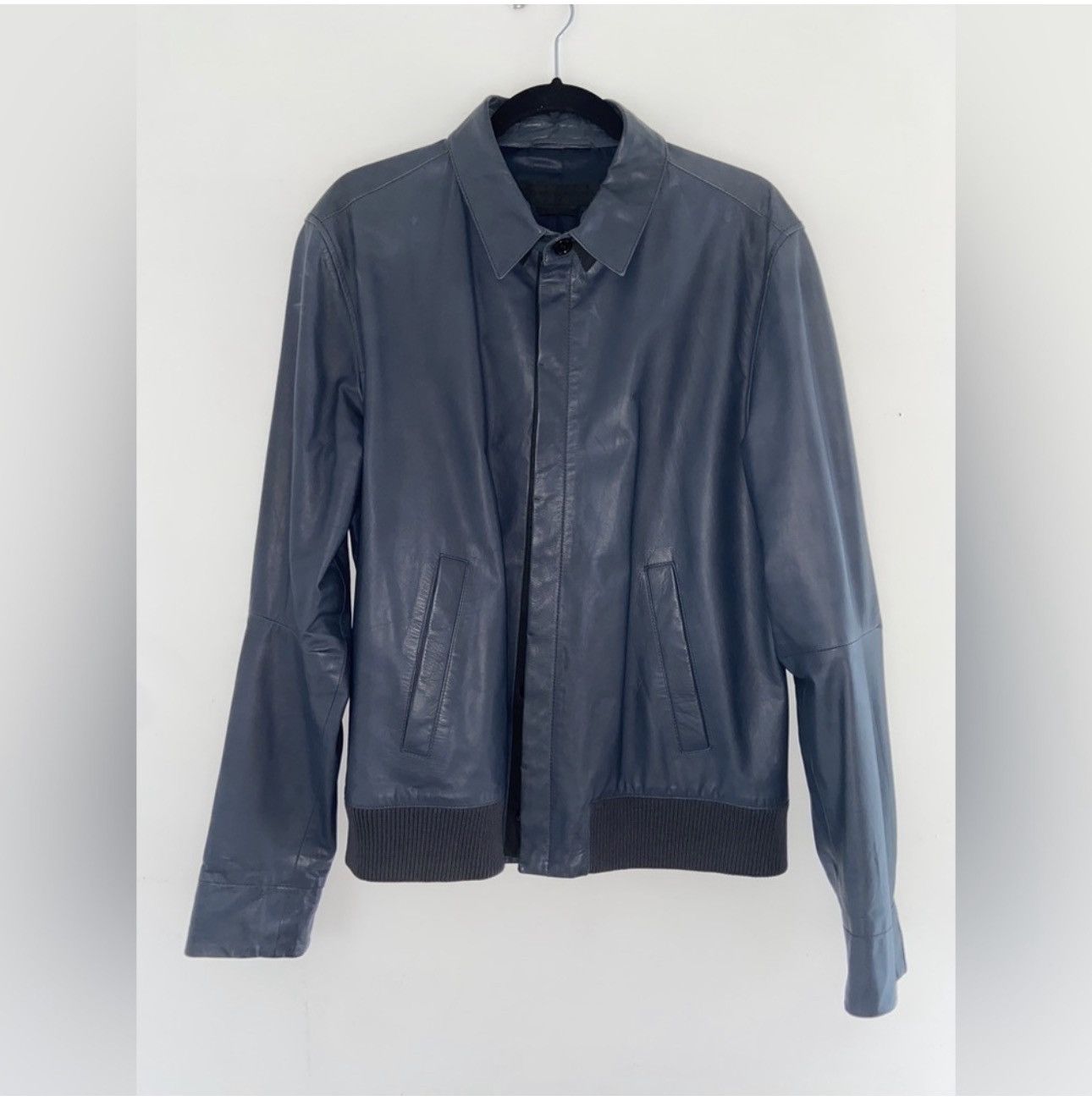 Alexander McQueen Alexander McQueen leather jacket XXL Blue UNI​​​ Vintage Lux Size XXL / US 16-18 / IT 52-54 - 1 Thumbnail