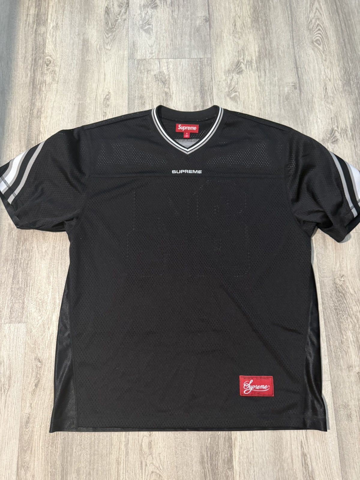 Supreme Supreme Jacquard Rib Football Jersey Black Large Size US M / EU 48-50 / 2 - 3 Thumbnail