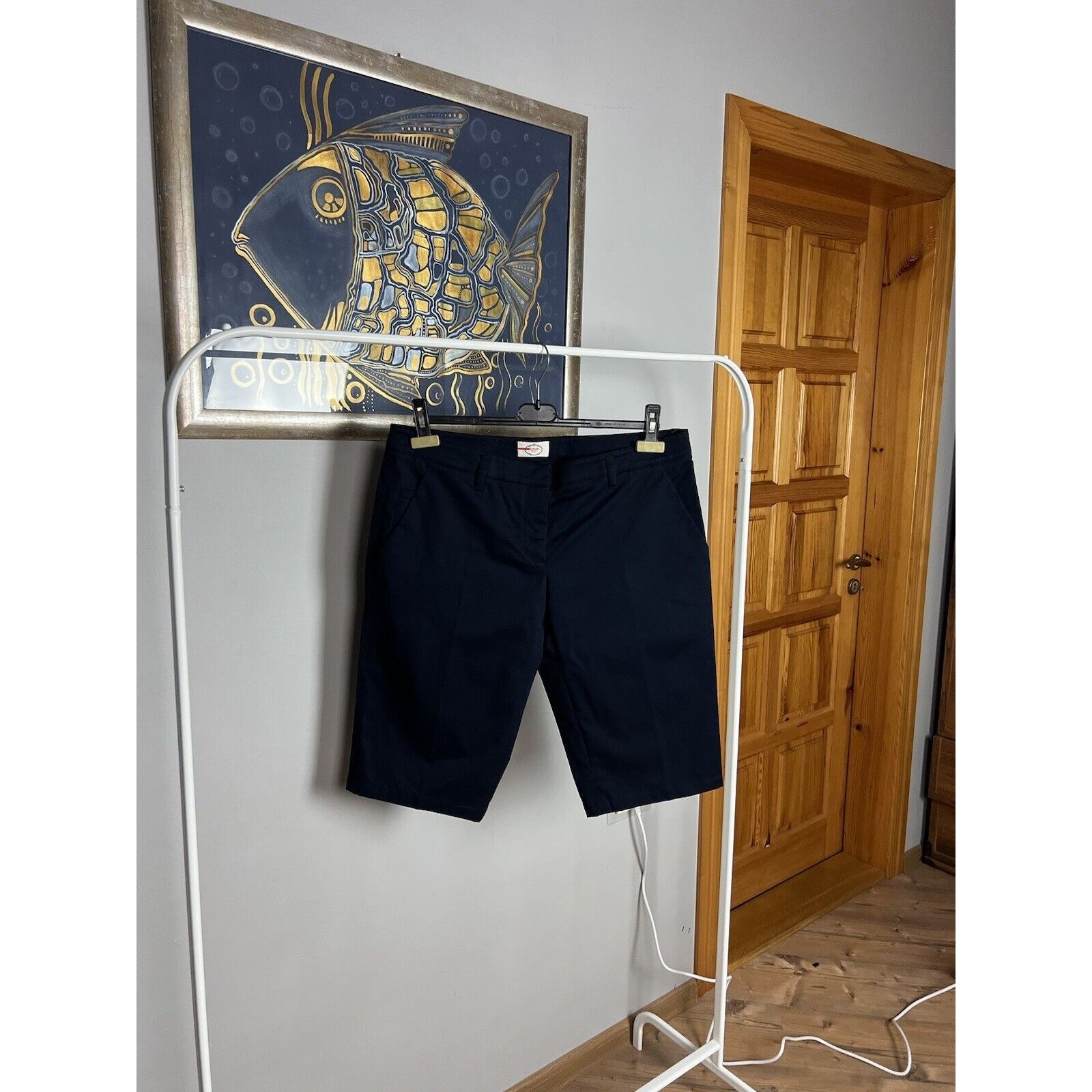 Prada MINT! Prada Red Tab Women`s Blue Straight Classic Shorts Siz Size 32" / US 10 / IT 46 - 2 Thumbnail
