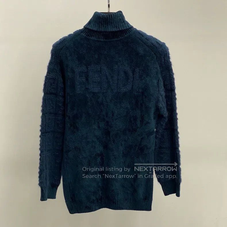Fendi Fendi Dark blue full print sweater Size 4XL / US 24-26 - 2 Thumbnail