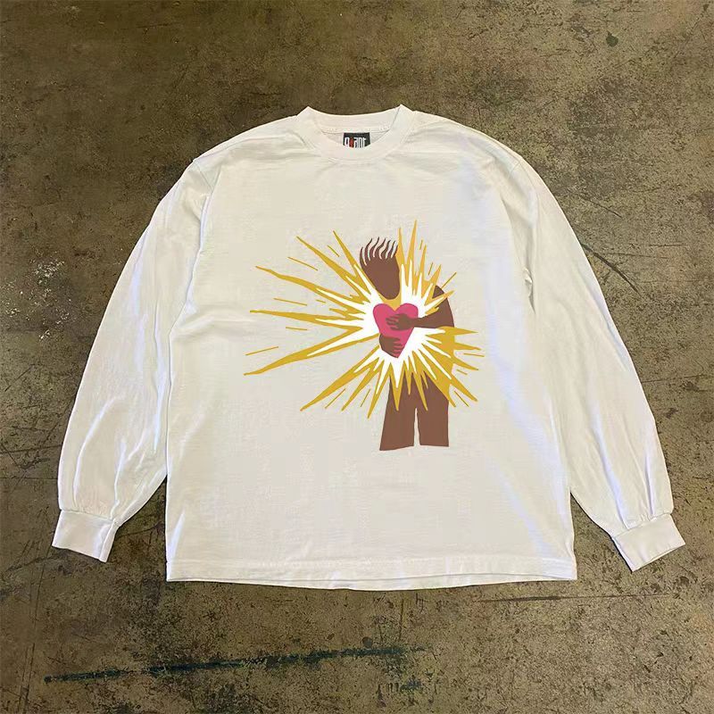 Japanese Brand × Vintage Street fashion washed retro heart-shaped print t-shirt Size US L / EU 52-54 / 3 - 1 Thumbnail