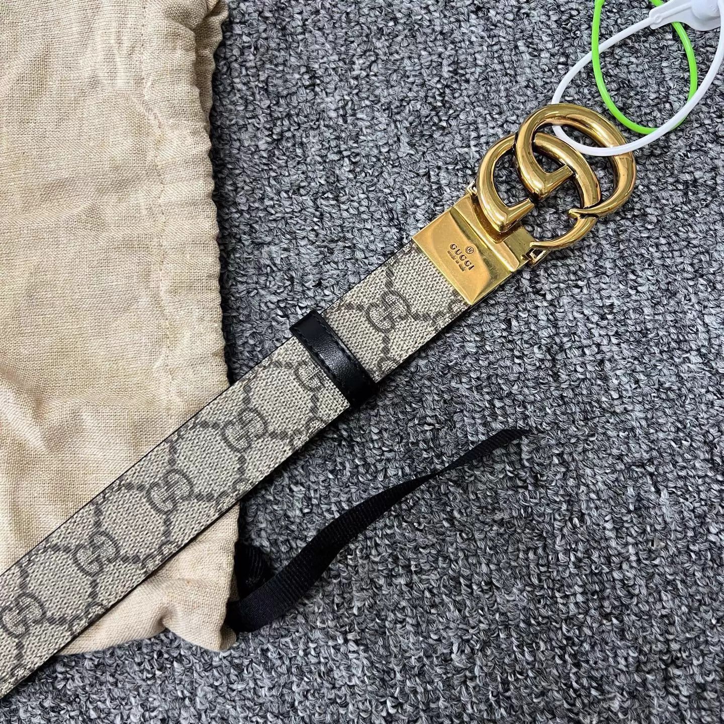 Gucci Gucci GG Monogram Belt Gold GG Buckle 85/34 99 New Size ONE SIZE - 3 Thumbnail