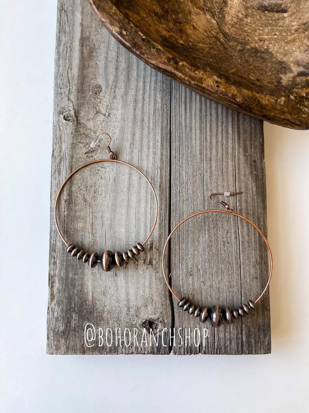 Other Western Navajo Bead Hoop Earrings Size ONE SIZE - 1 Thumbnail