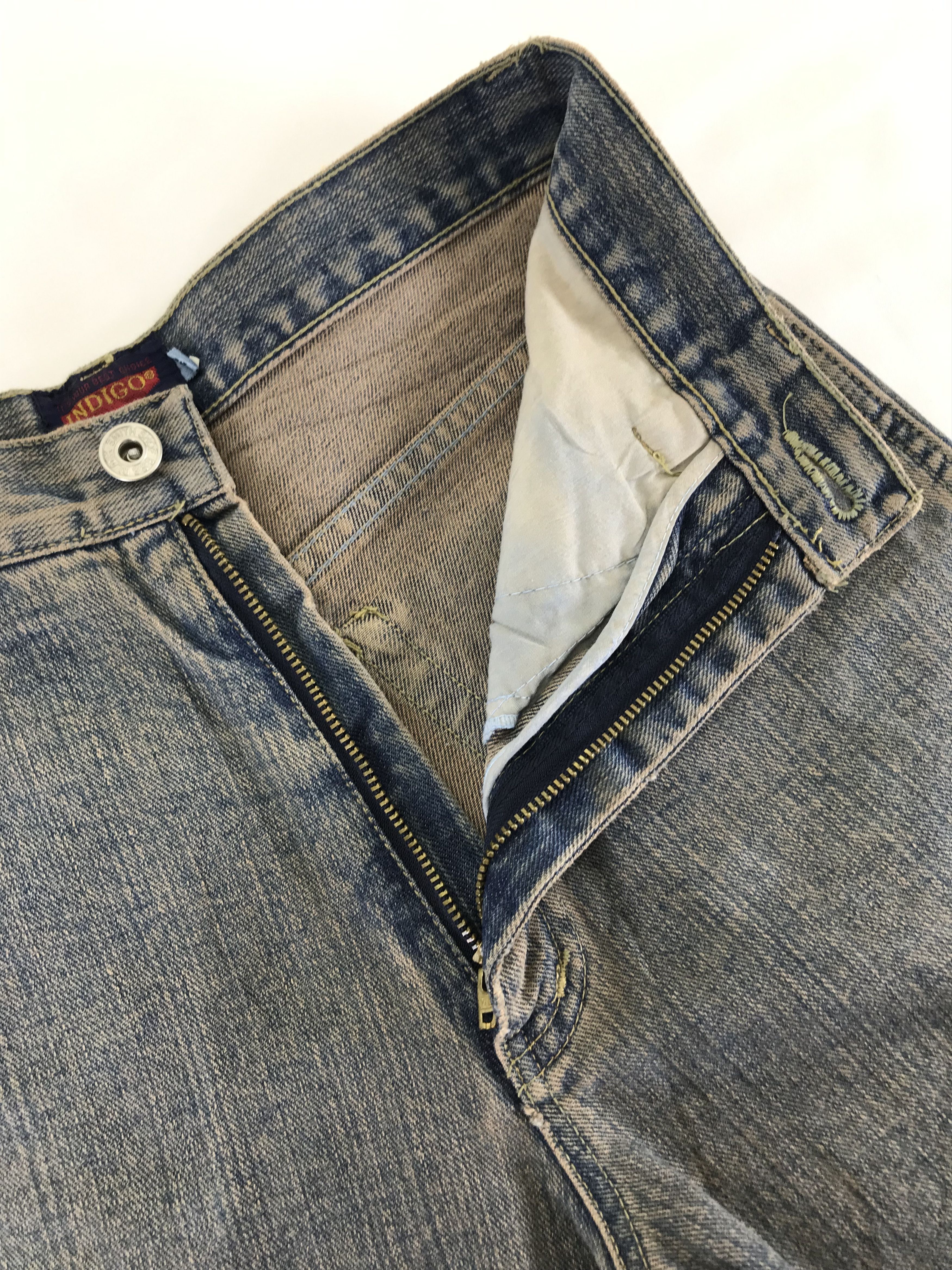 Indigo Vintage Indigo Mud Wash Button Leg Flare Jeans Size 25" / US 0 / IT 36 - 9 Thumbnail