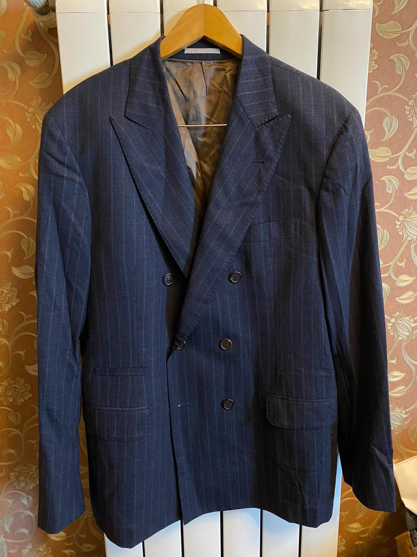 Brunello Cucinelli BRUNELLO CUCINELLI Double-Breasted Wool-Blend Blazer Size 50R - 1 Thumbnail