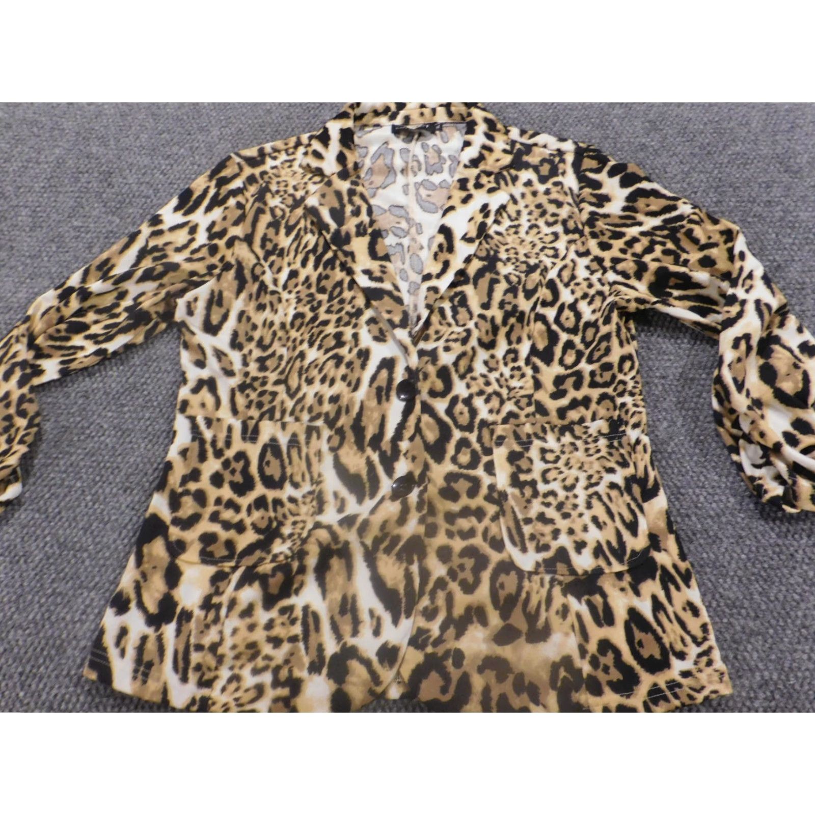 Vintage Mint Limit Brown Animal Print Button Blazer Womens Jacket XL Mid-Length Casual Winter Vintage No Size XL / US 12-14 / IT 48-50 - 4 Thumbnail