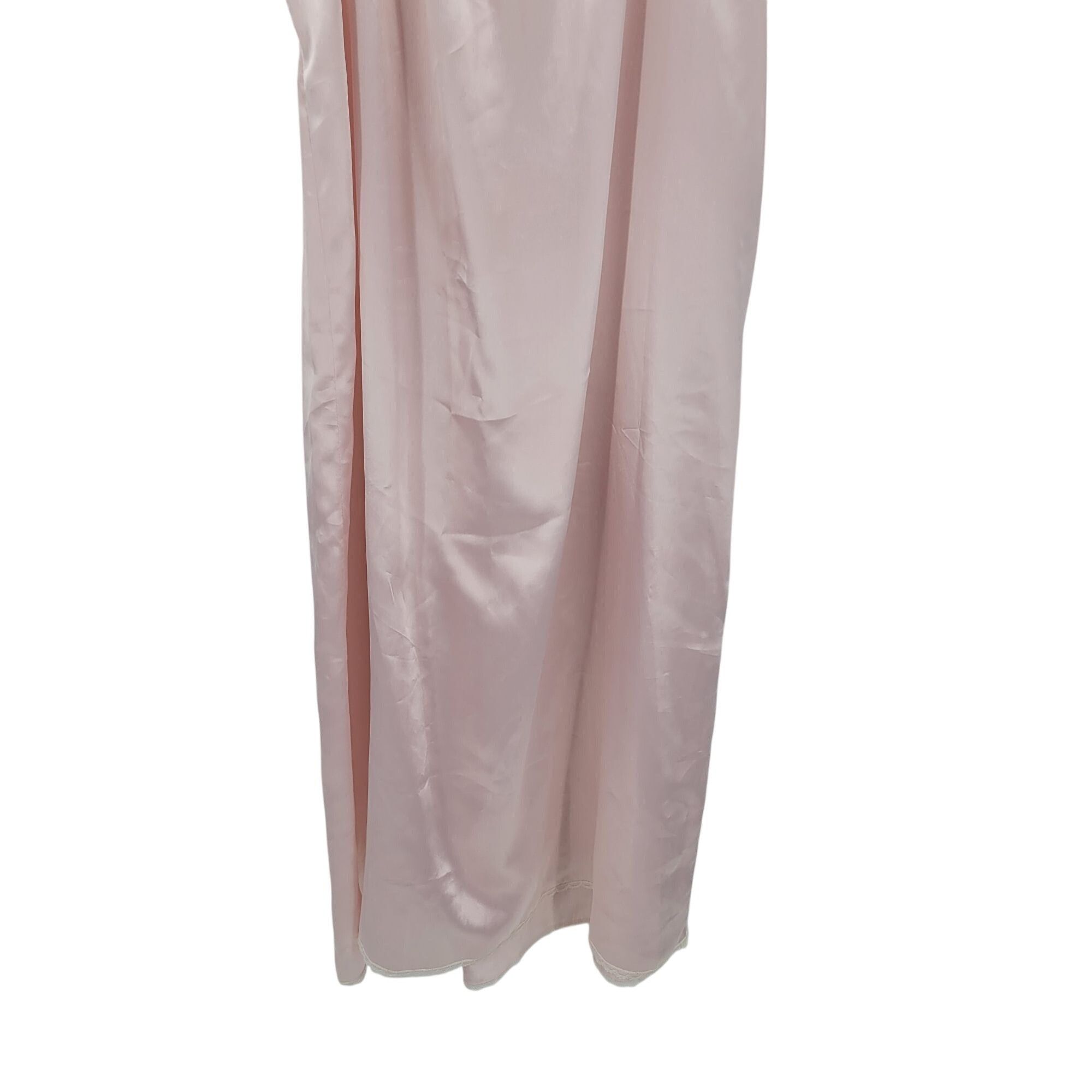 Vintage Vintage Sugar Plum Pastel Pink Nightgown Lace Trim Maxi Sz M Size ONE SIZE - 8 Thumbnail
