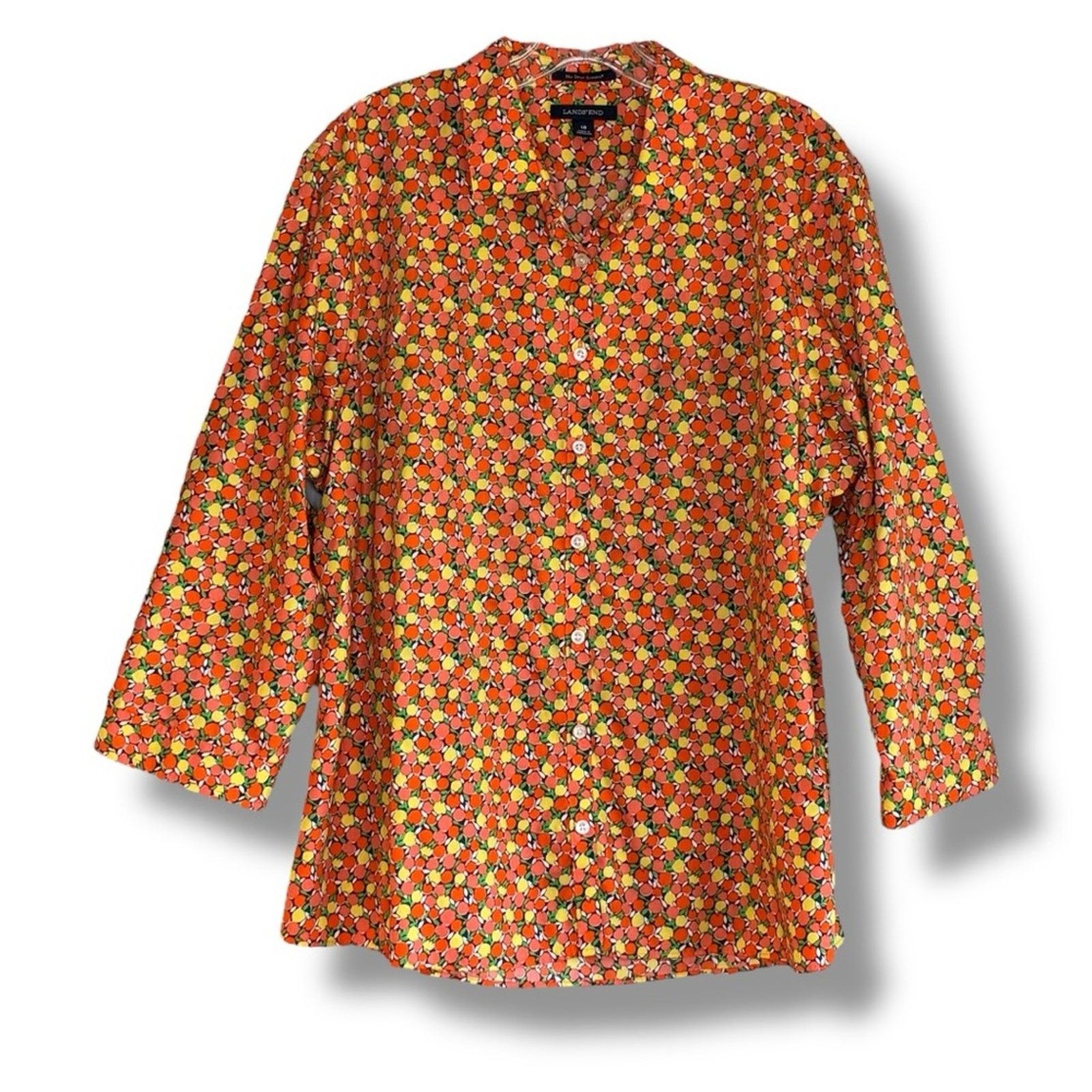 Lands' End Lands’ End No Iron Supima colorful citrus button down shirt Size XXL / US 16-18 / IT 52-54 - 2 Thumbnail
