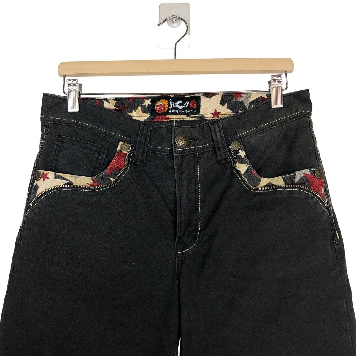 Japanese Brand 🔥VINTAGE SUKAJAN SHORT PANTS DENIM MASTER JIZO BIG LOGO Size US 32 / EU 48 - 3 Thumbnail