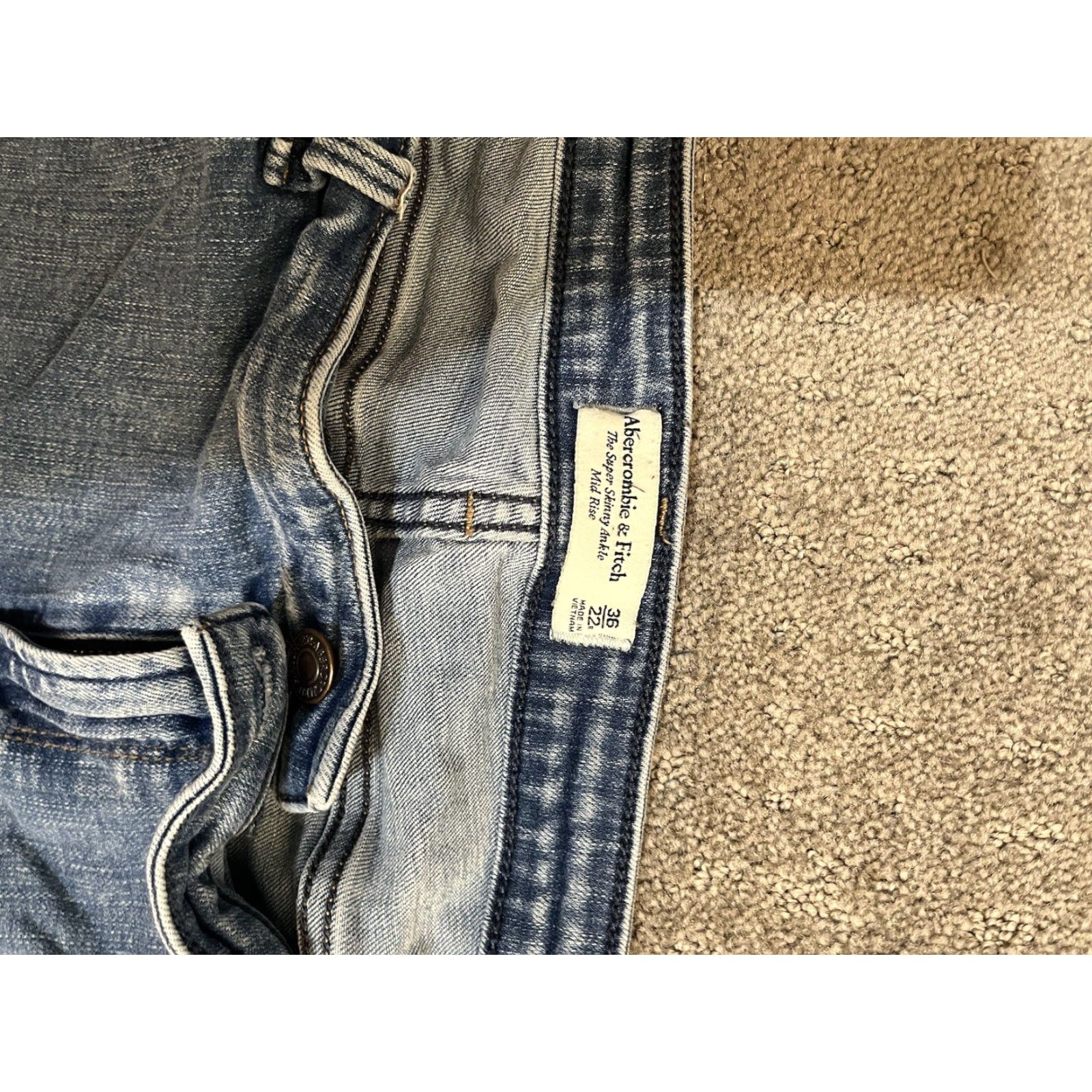 Abercrombie & Fitch Abercrombie & Fitch Jeans Womens 2 36/22 The Super Skinny Ankle High Rise A&F Denim Blue 5-Pocket Design Regular Stretch Modern Womens Size 25" / US 0 / IT 36 - 5 Thumbnail