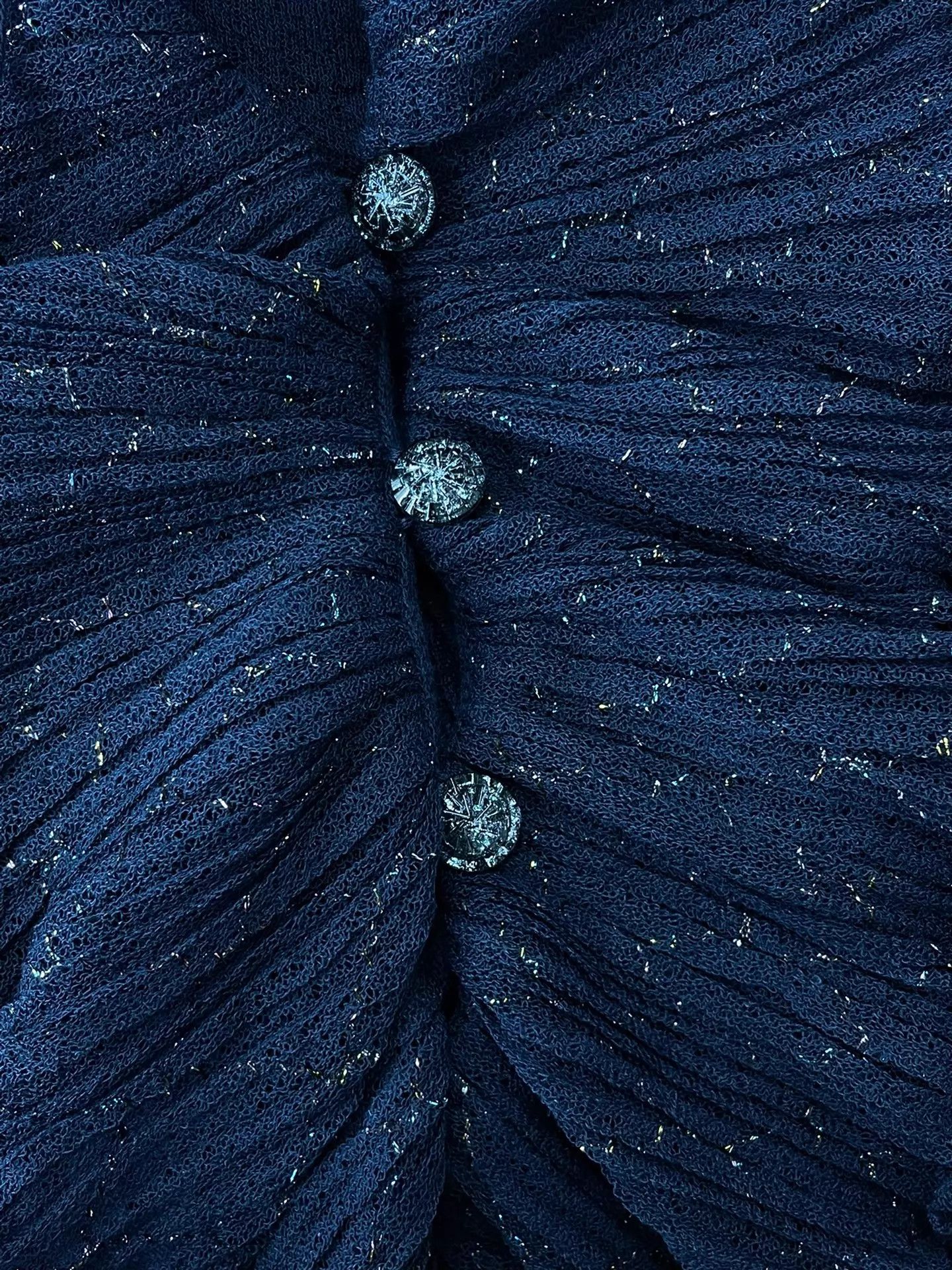 Chanel Chanel Rooftop Series Deep Blue Sparkle Ruffled LS Dress 36 Size XS / US 0-2 / IT 36-38 - 2 Thumbnail