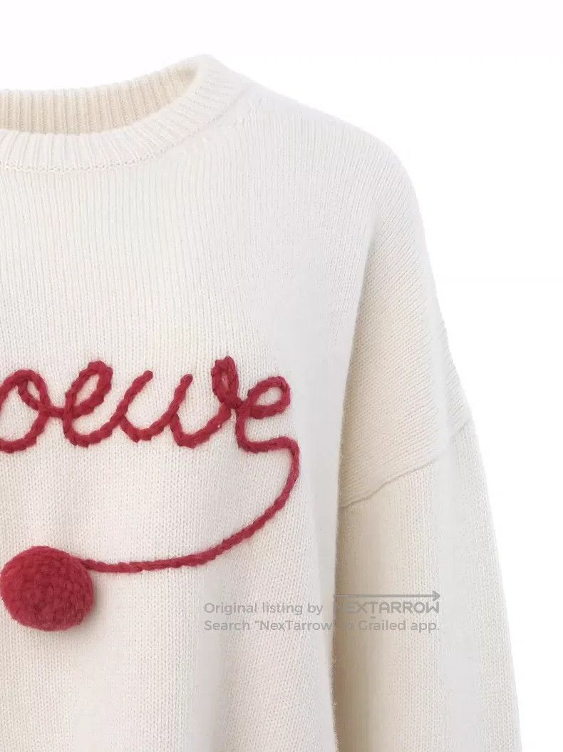 Loewe Loewe Meadow red ball yarn logo round neck wool sweater Size M / US 6-8 / IT 42-44 - 3 Thumbnail