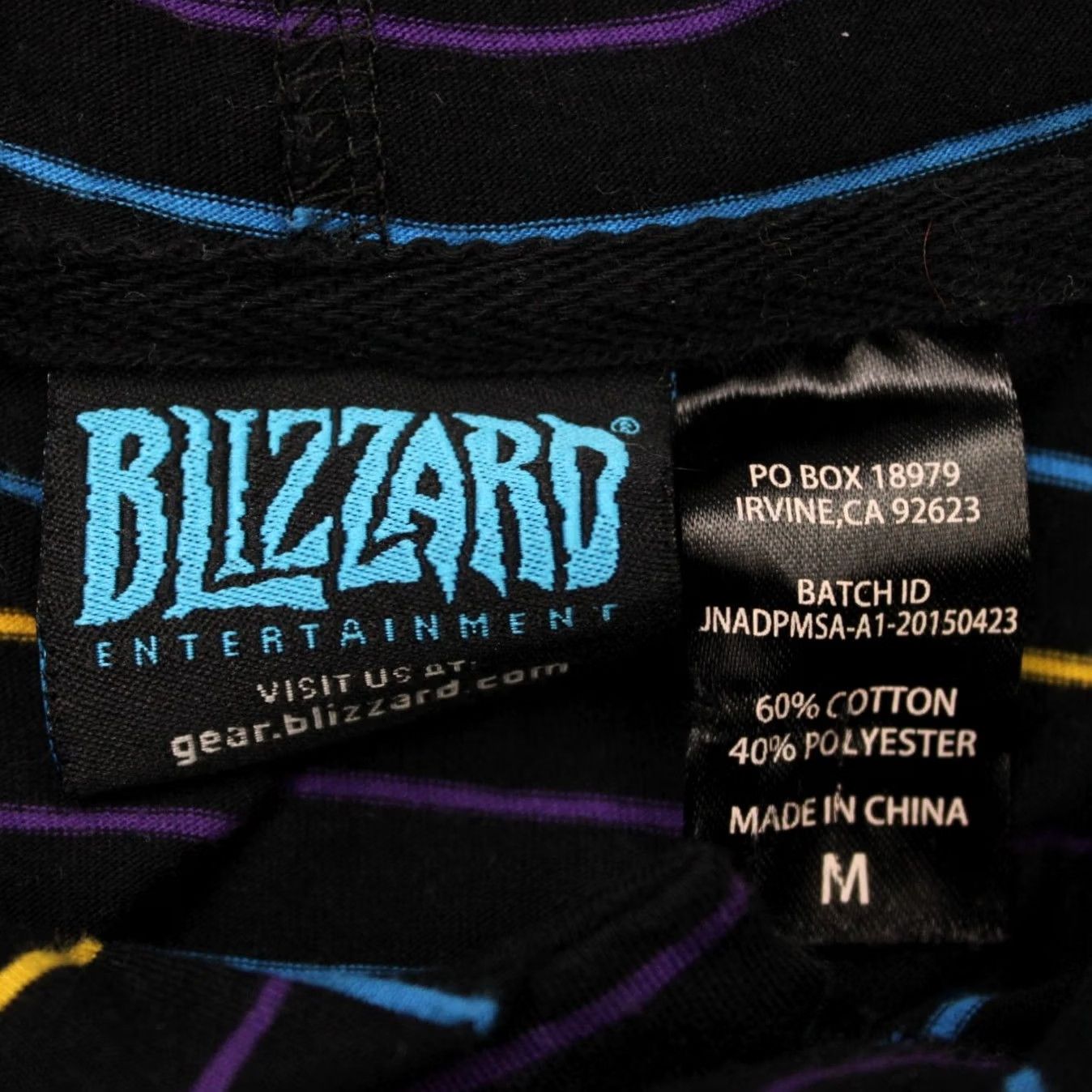 Vintage Blizzard StarCraft II Hoodie Mens Medium Black Striped Hooded Sweatshirt Size US M / EU 48-50 / 2 - 6 Thumbnail