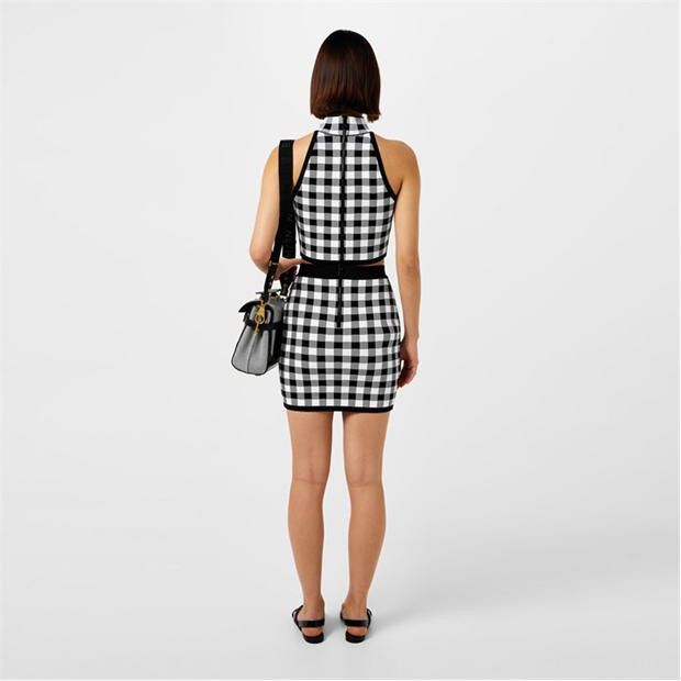 Balmain o1g2r1mq0924 Check Mini Skirts in Noir & Blanc Size 27" / US 4 / IT 40 - 5 Thumbnail